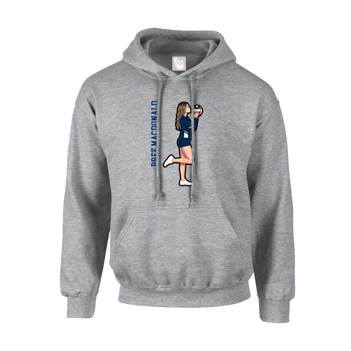 Youth Hoodie — Name Vertical in Grey