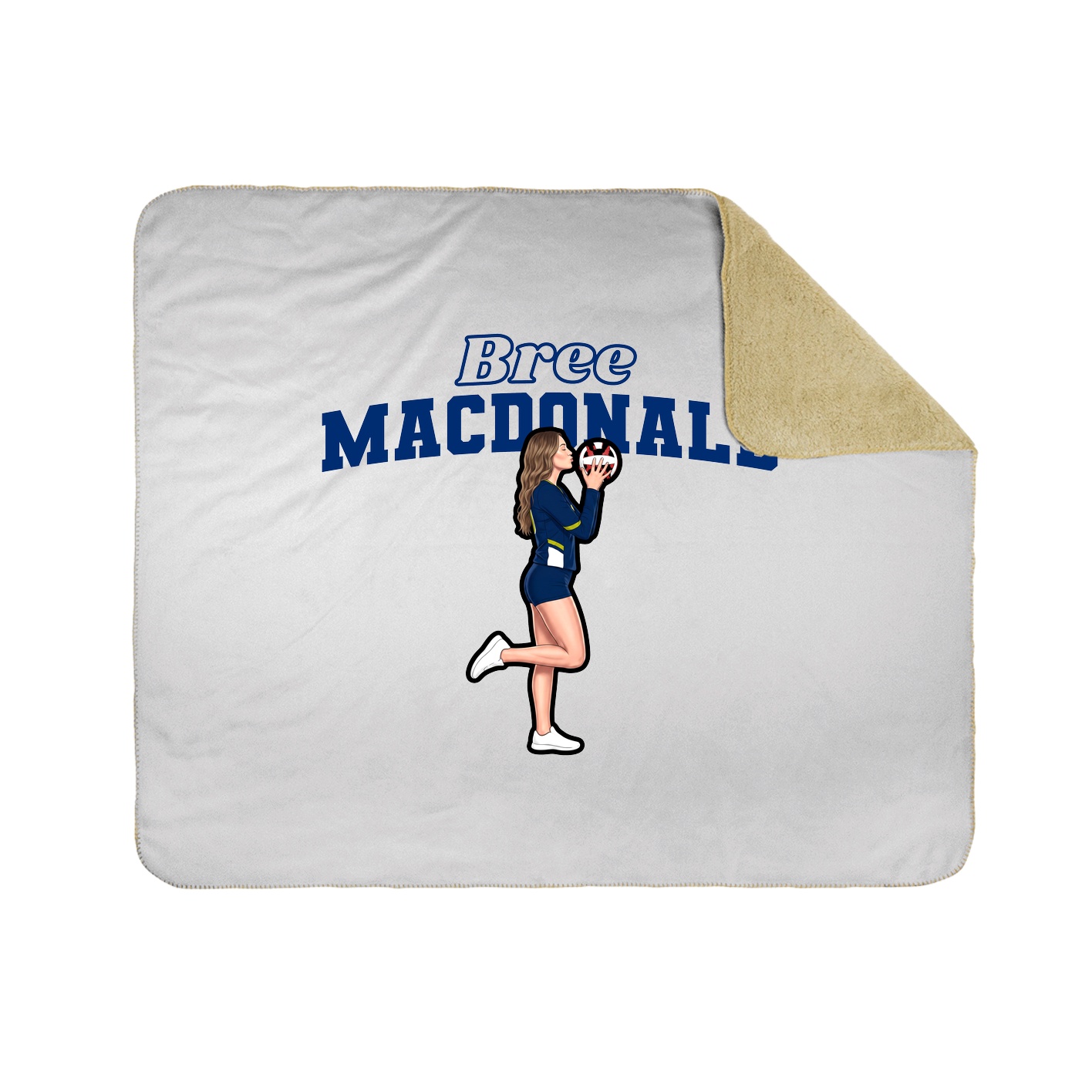 Throw Blanket — Name Arch in White