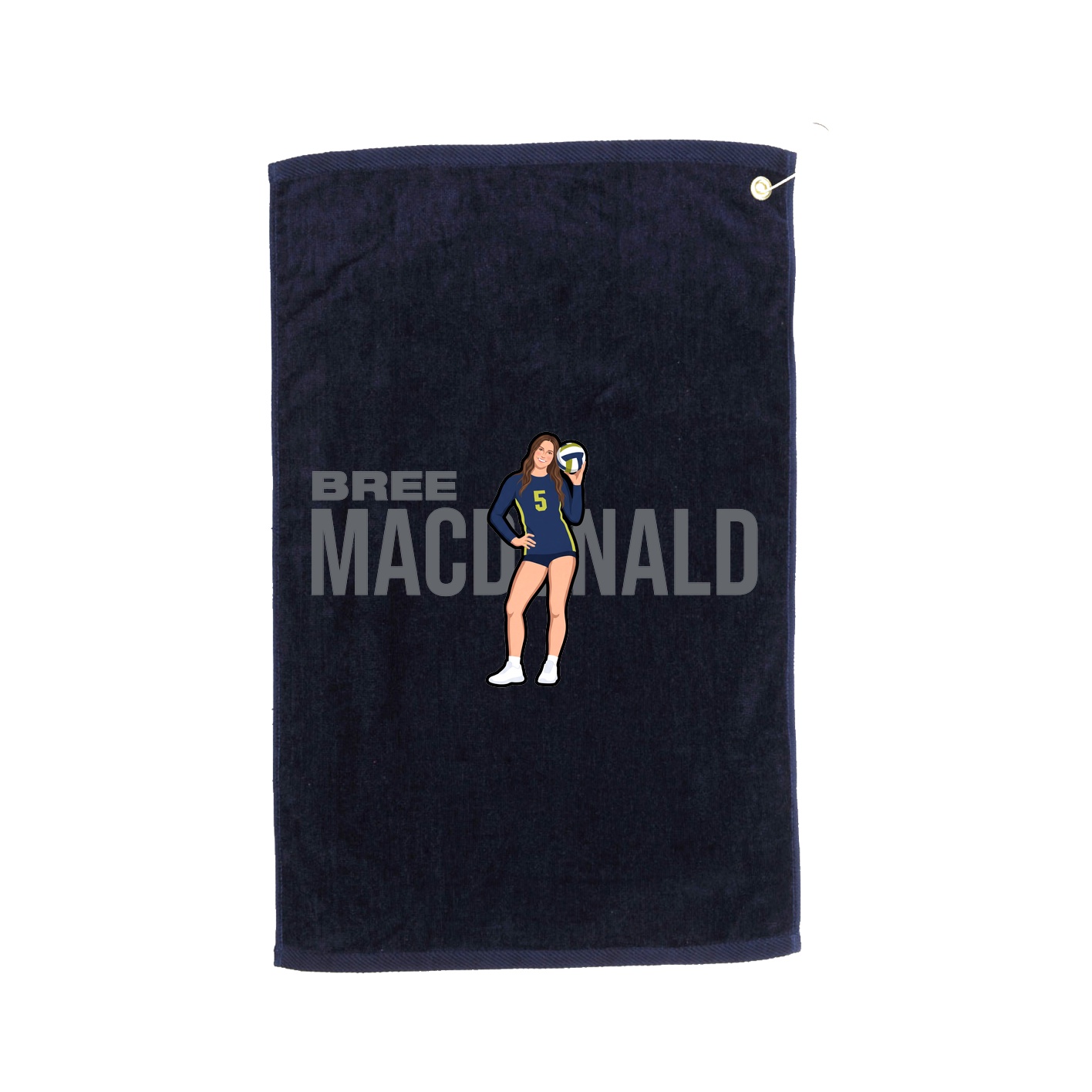 Golf Towel — Player Name in Navy