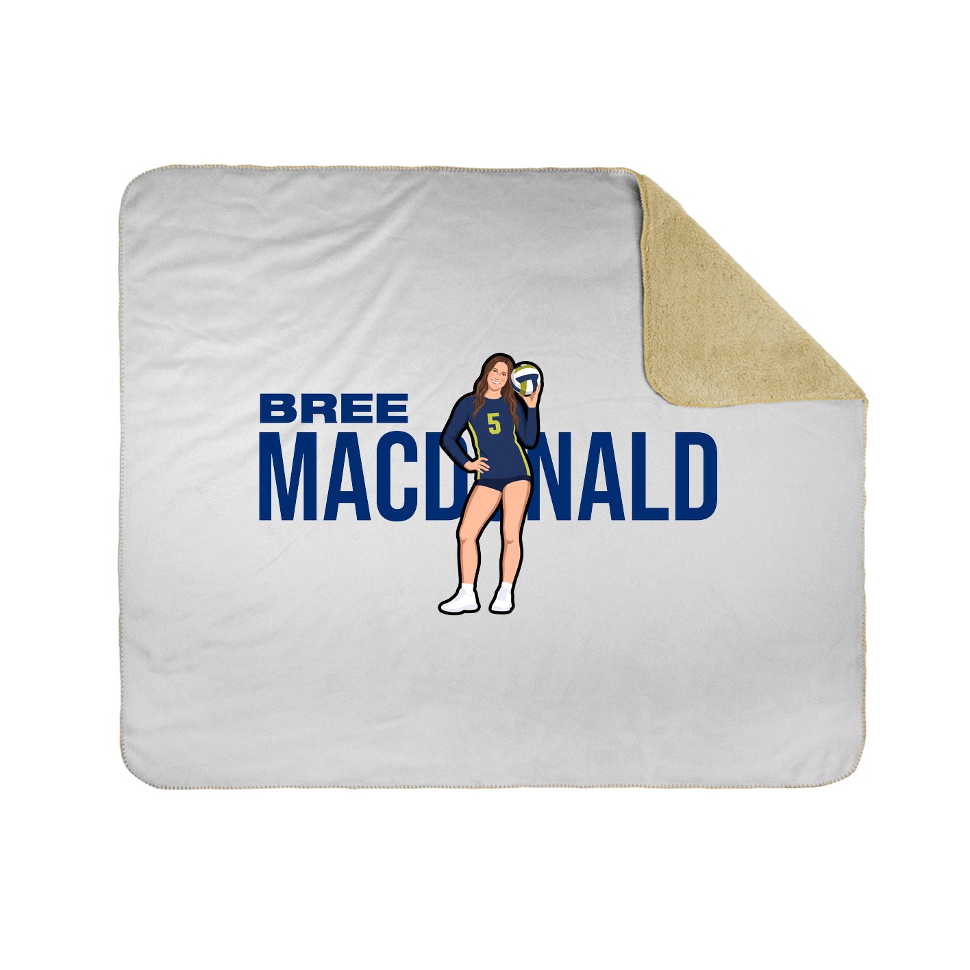 Throw Blanket — Player Name in White