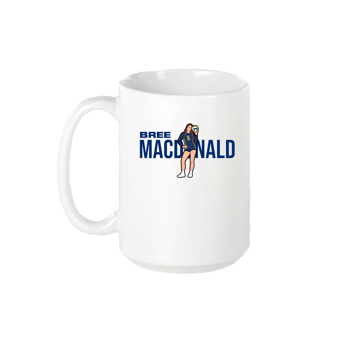 15oz Coffee Mug — Player Name in White
