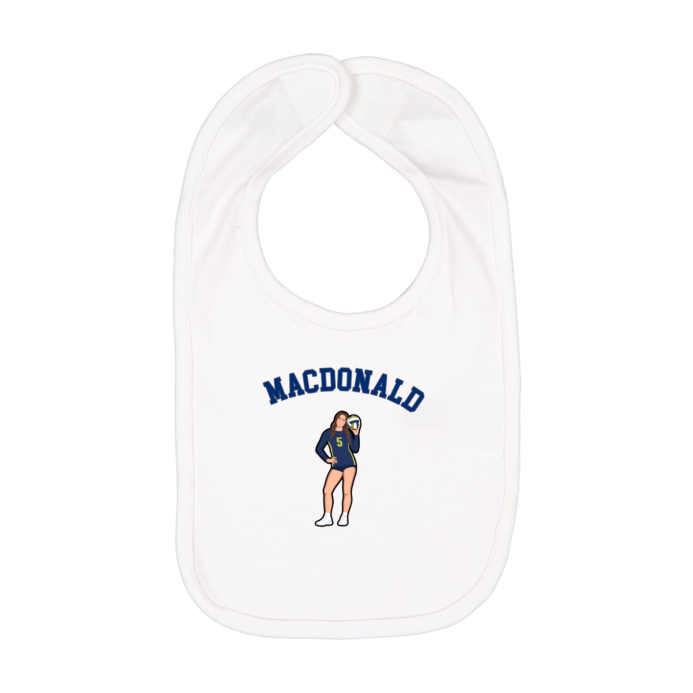 Infant Bib — Shirsey Arch in White