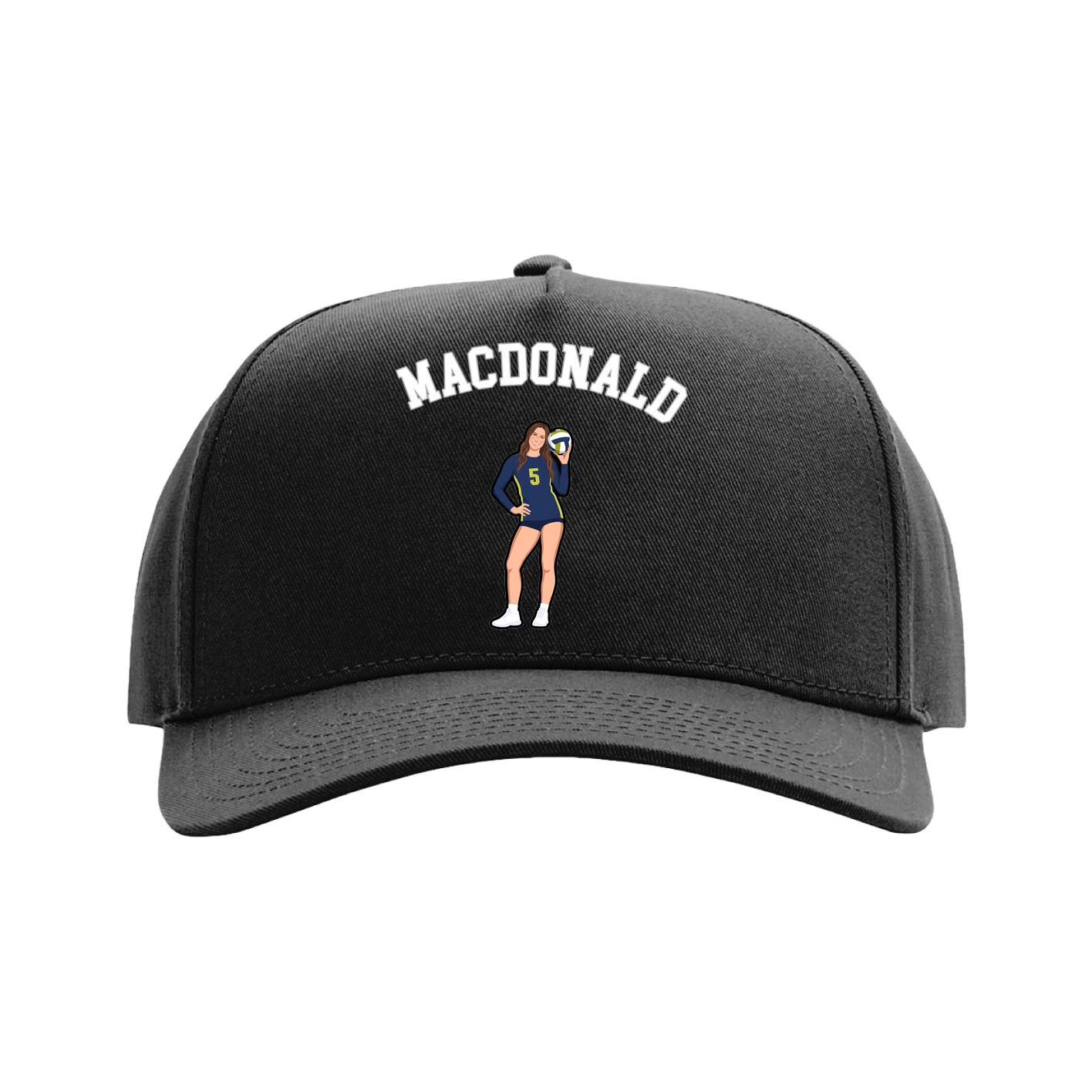 Full Fabric Five-Panel Champ Cap — Shirsey Arch in Black