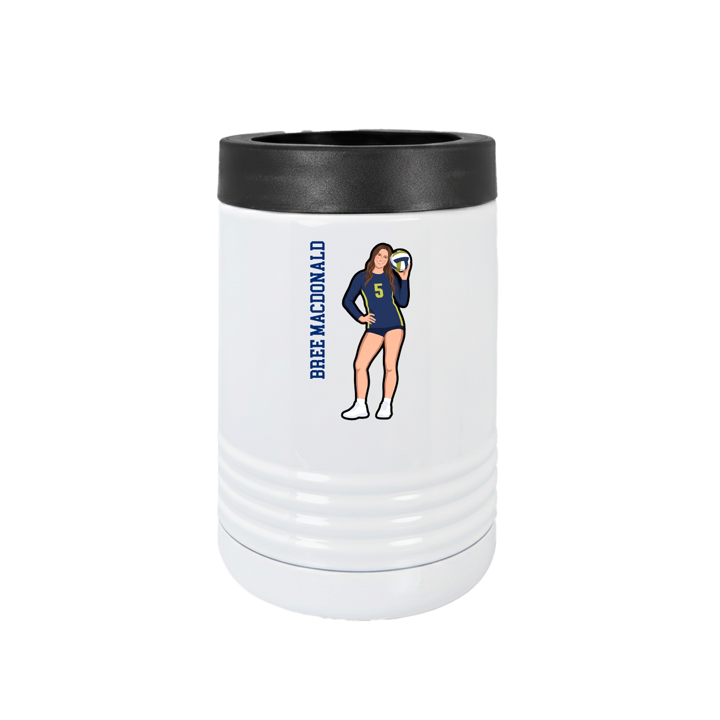 Beverage Holder — Name Vertical in White