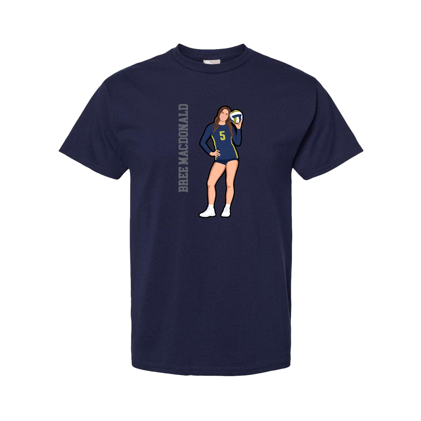 Tee — Name Vertical in Navy