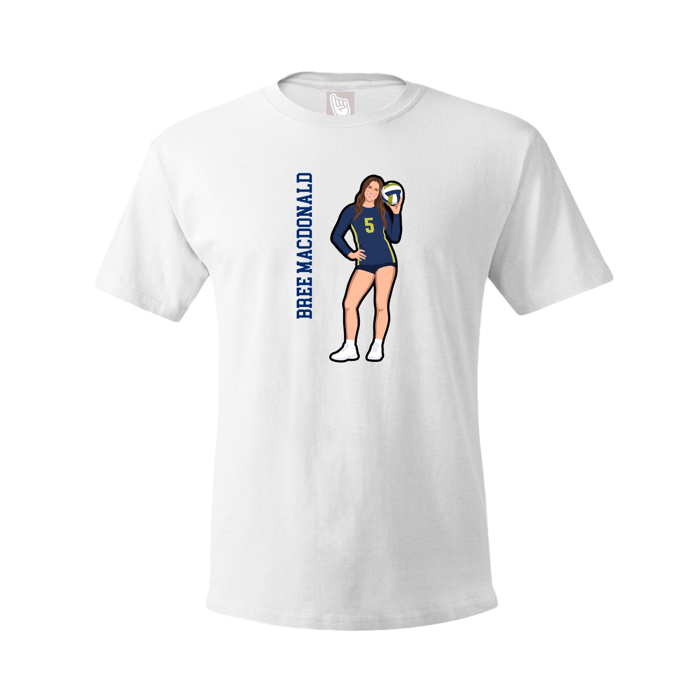 Tee — Name Vertical in White