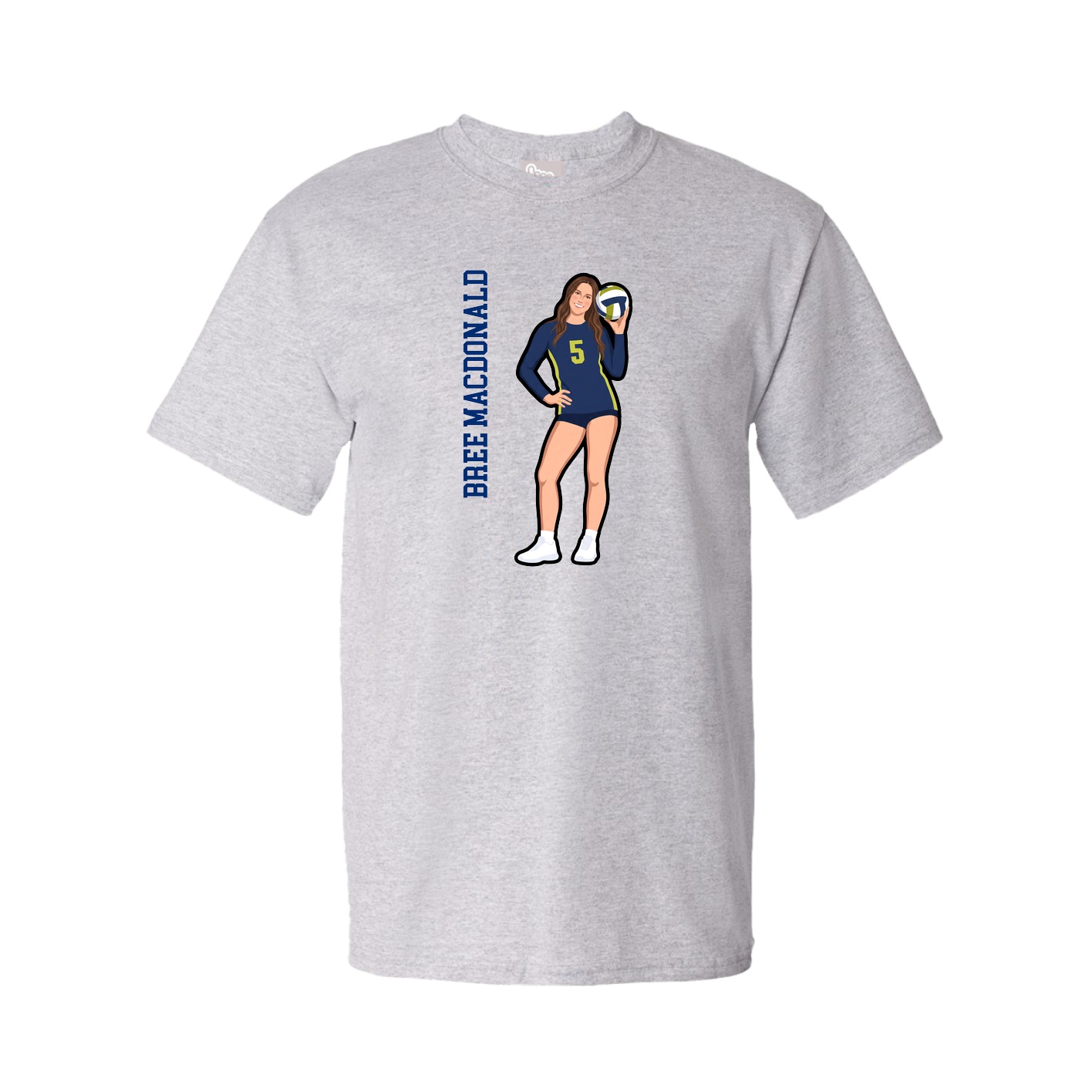 Youth Tee — Name Vertical in Grey