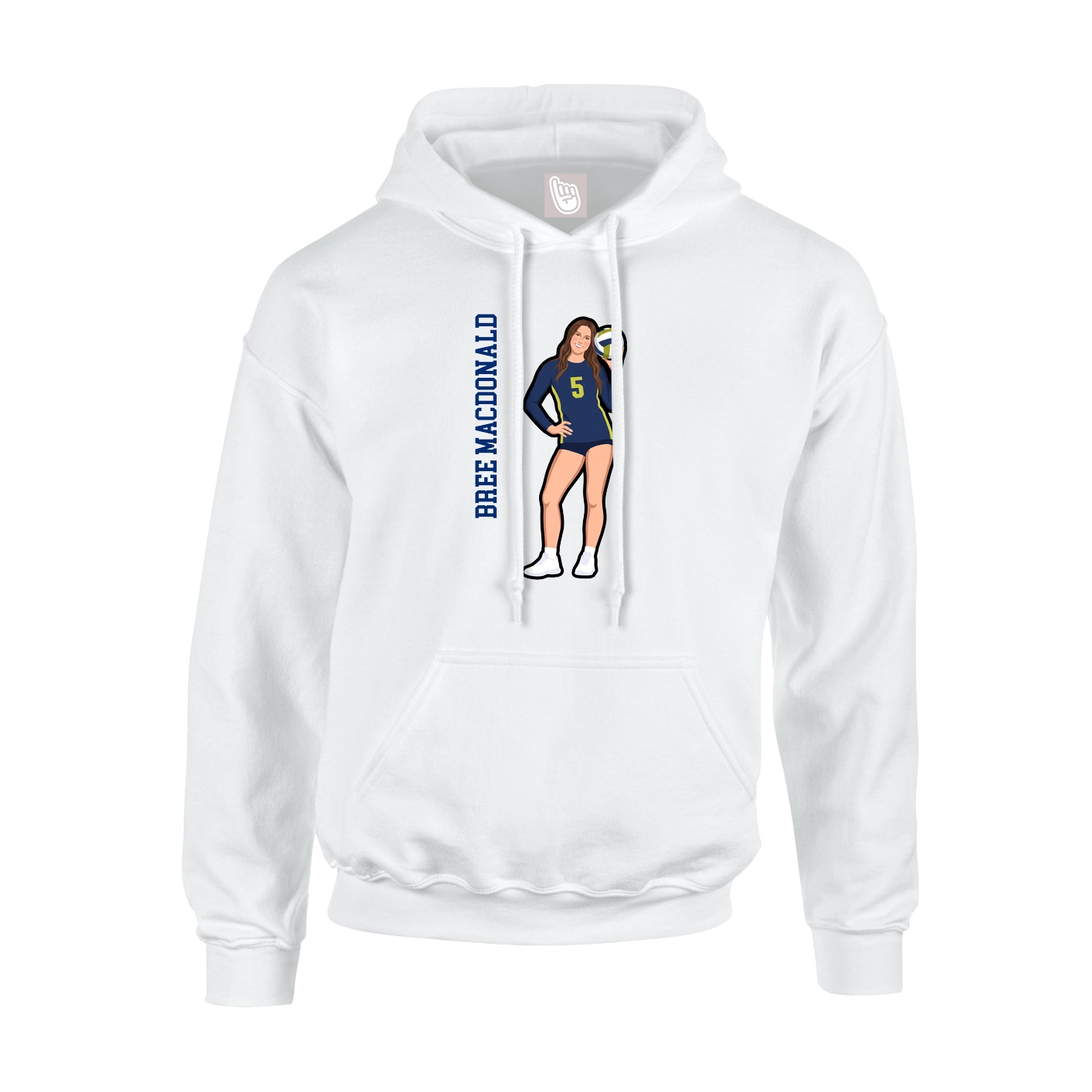 Youth Hoodie — Name Vertical in White