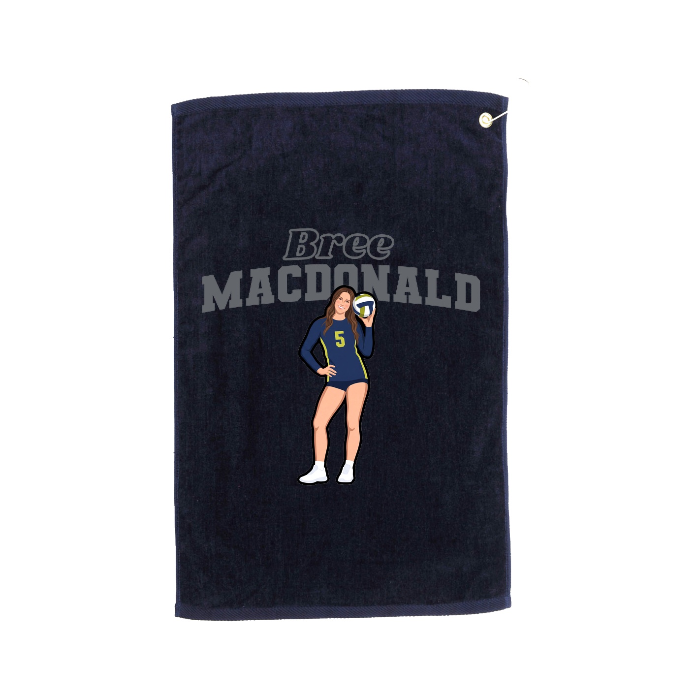 Golf Towel — Name Arch in Navy