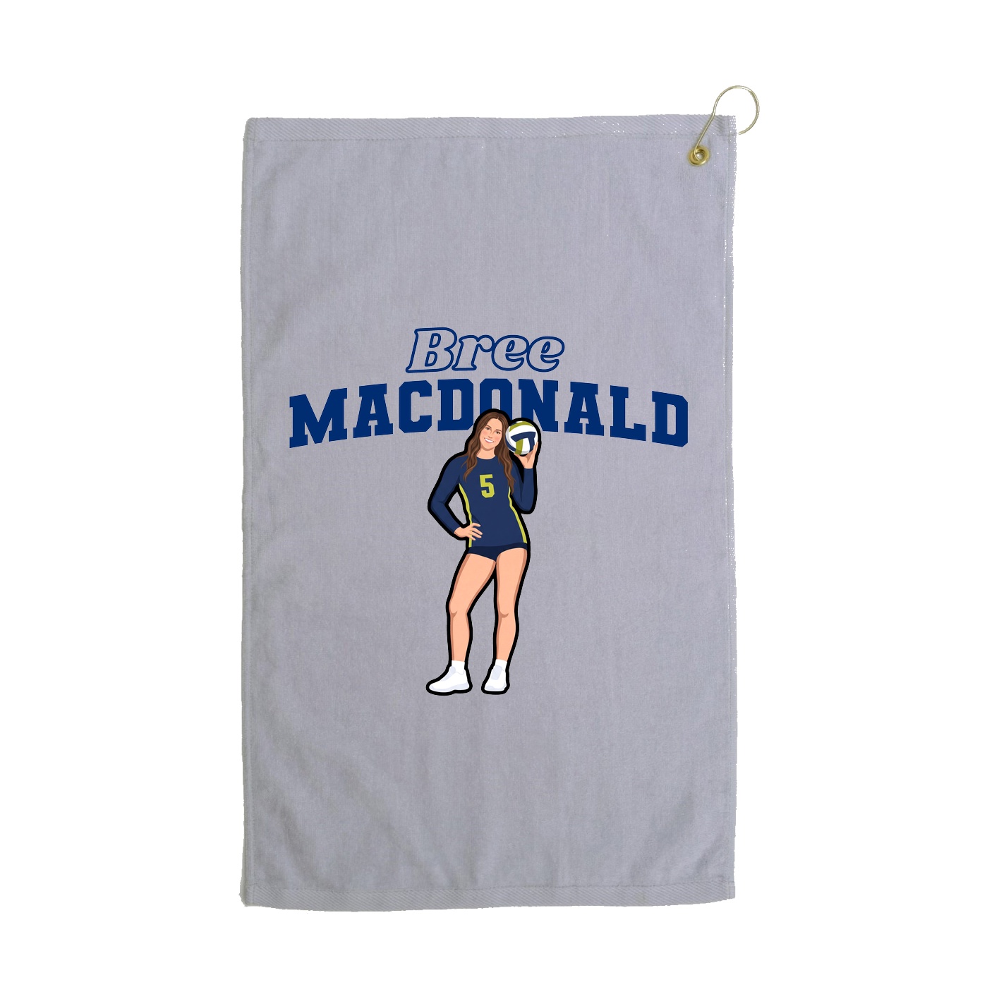 Golf Towel — Name Arch in Grey