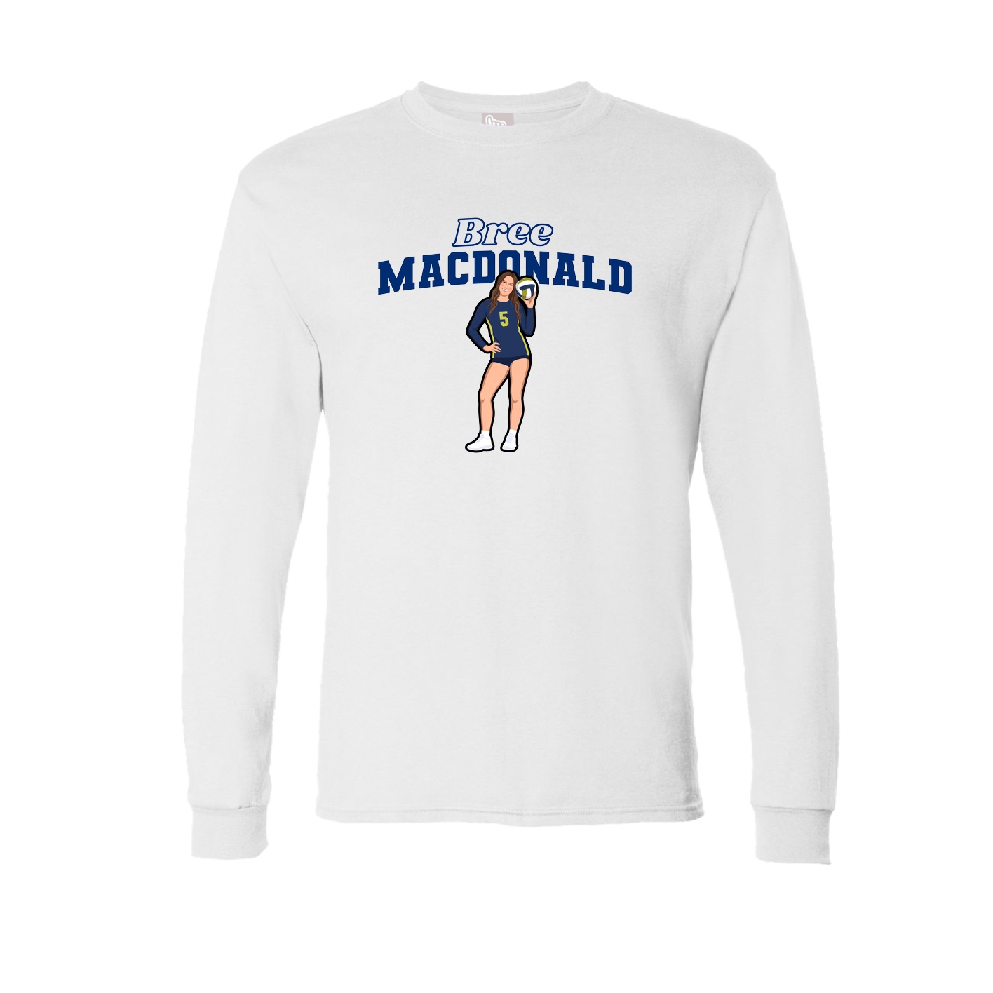 Long Sleeve Tee — Name Arch in White