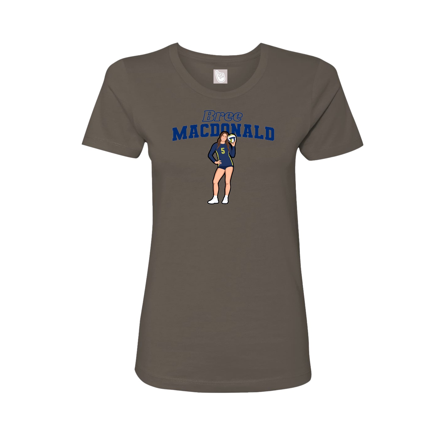 Womens Tee — Name Arch in Grey