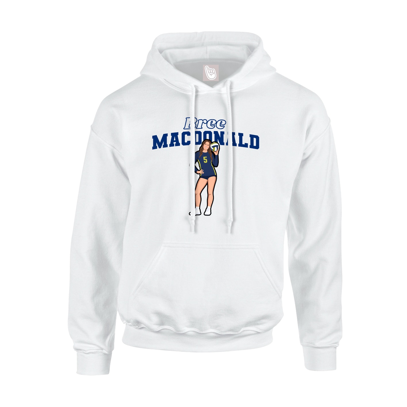 Hoodie — Name Arch in White