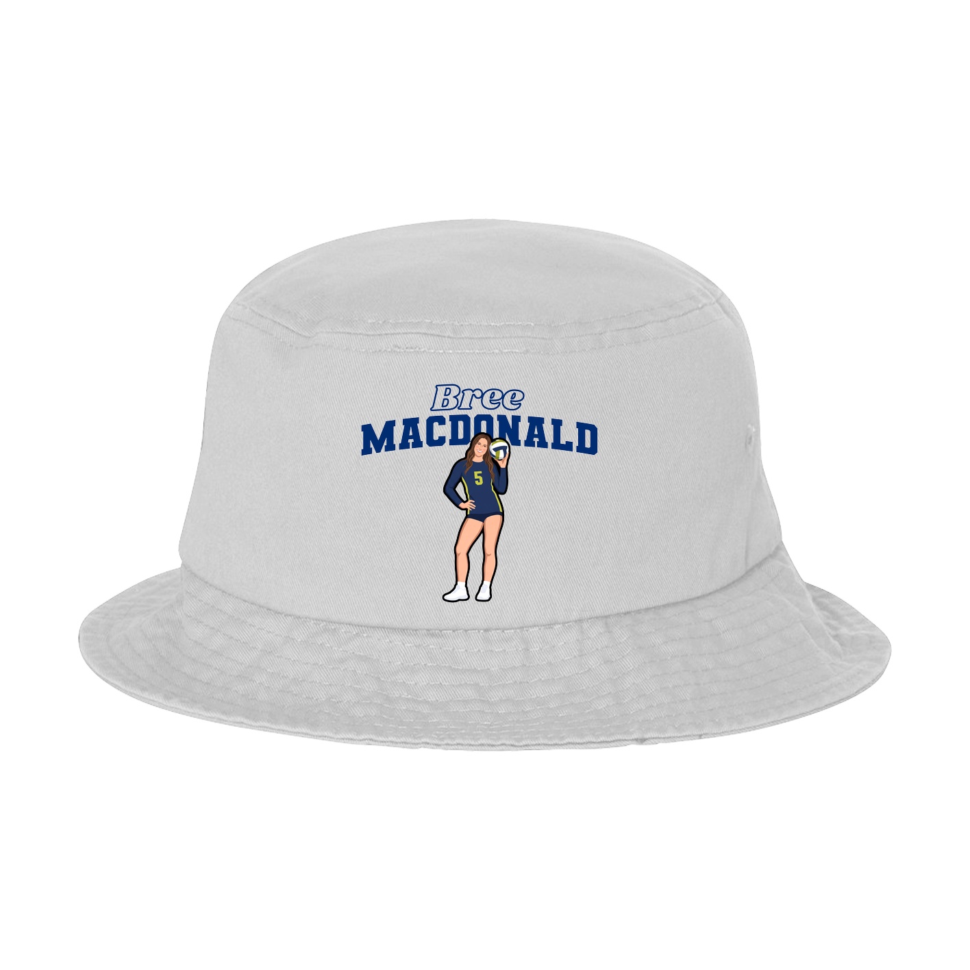 Bucket Cap — Name Arch in White