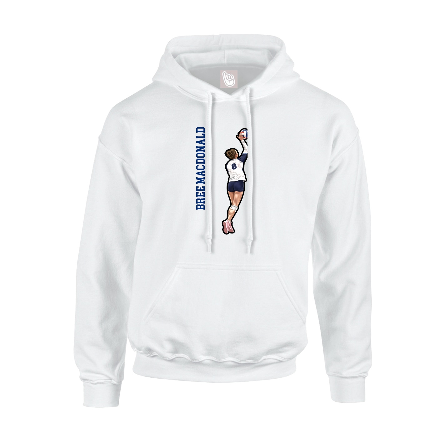 Hoodie — Name Vertical in White