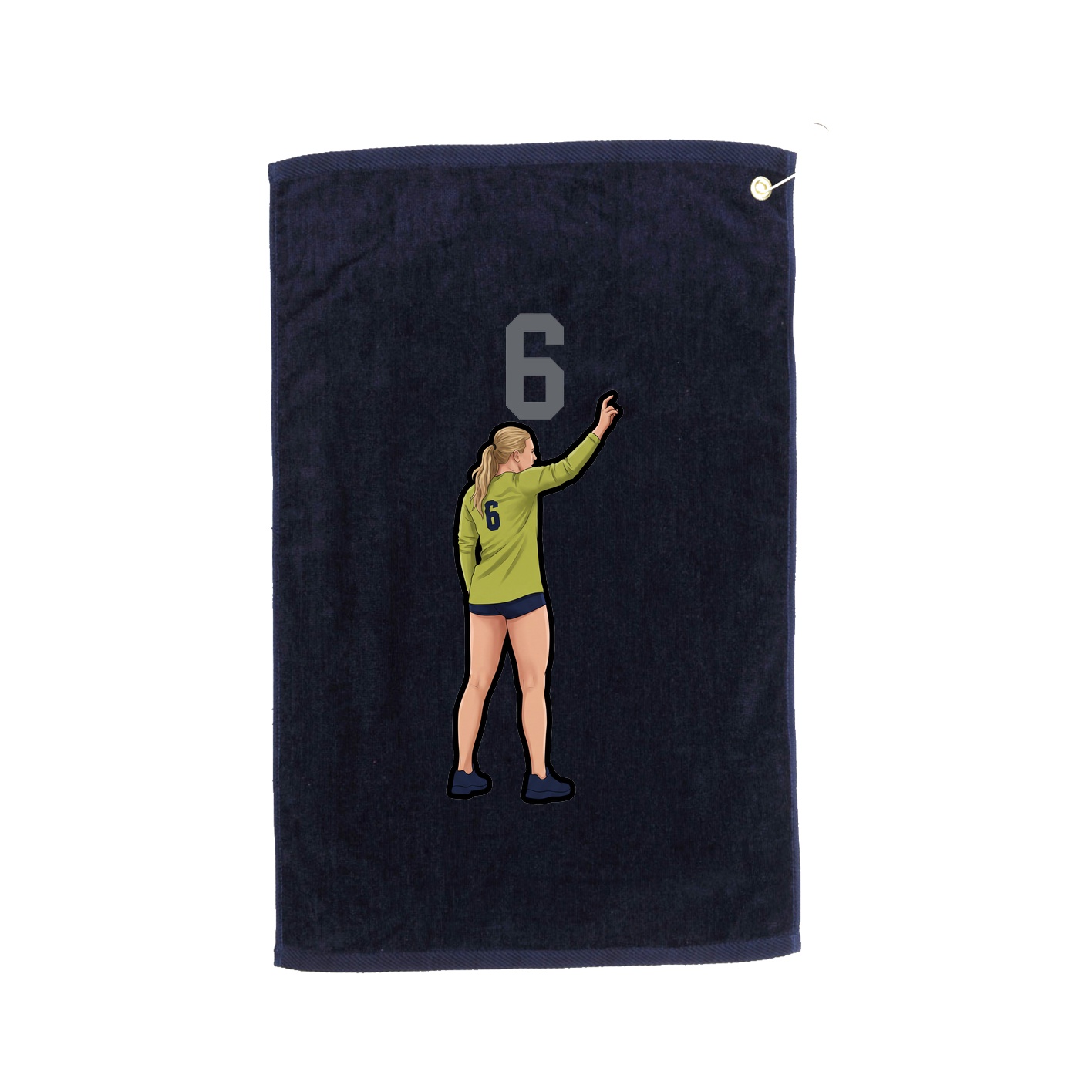 Golf Towel — Number Top in Navy