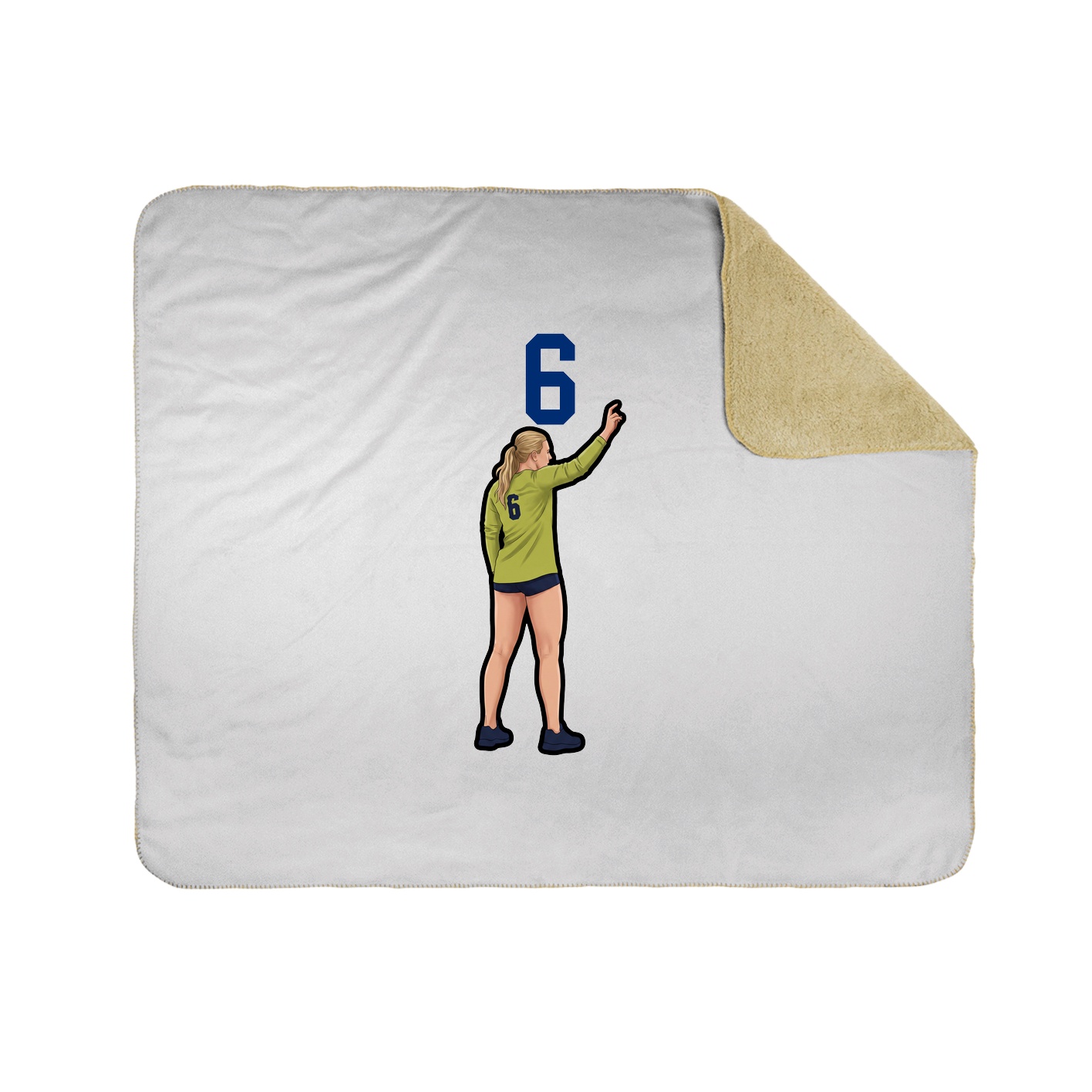 Throw Blanket — Number Top in White