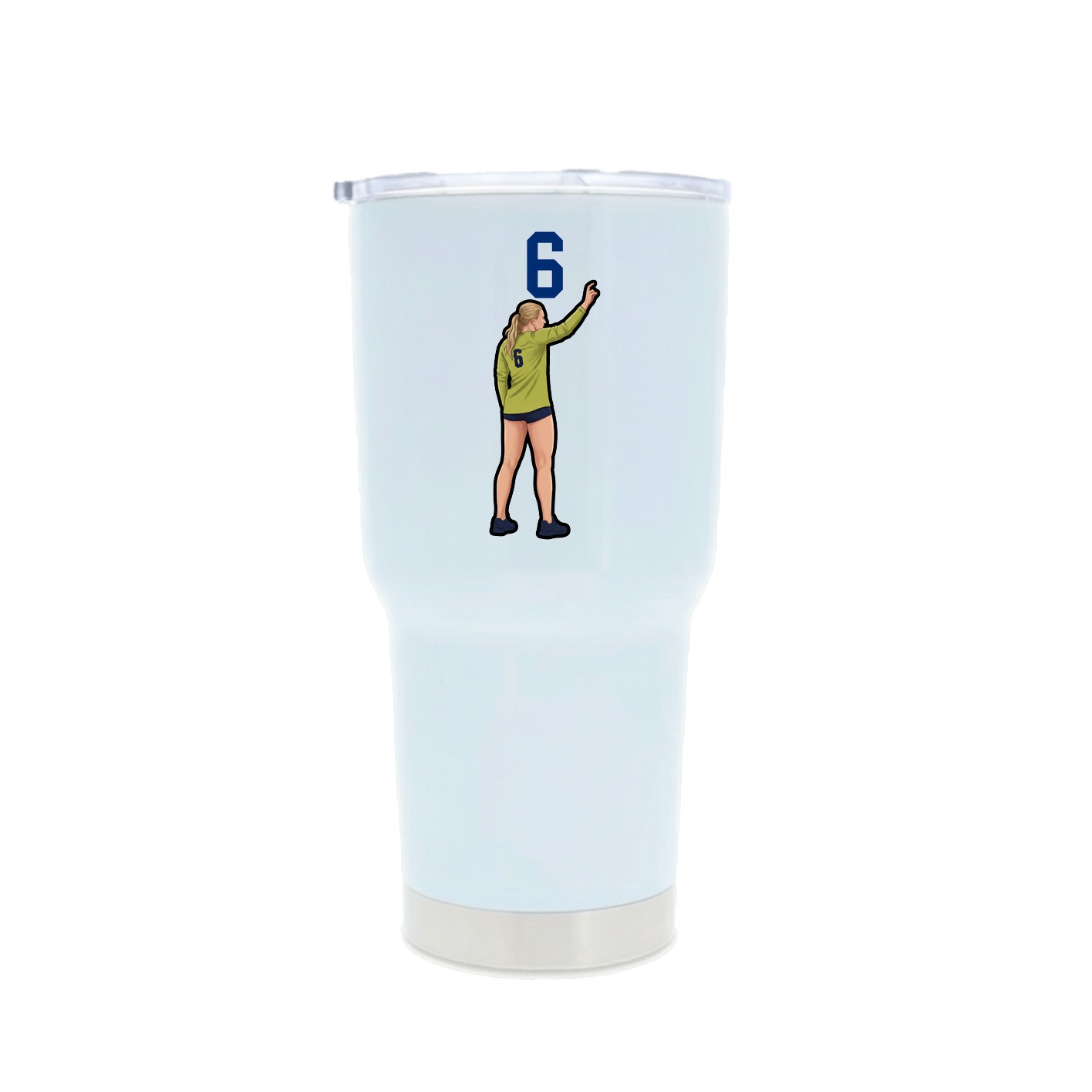 30oz Stainless Steel Tumbler — Number Top in White