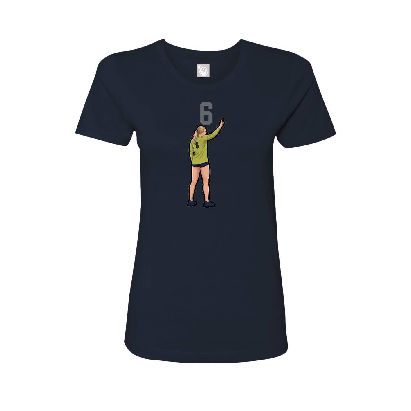 Fitted Women's Tee — Number Top in Navy
