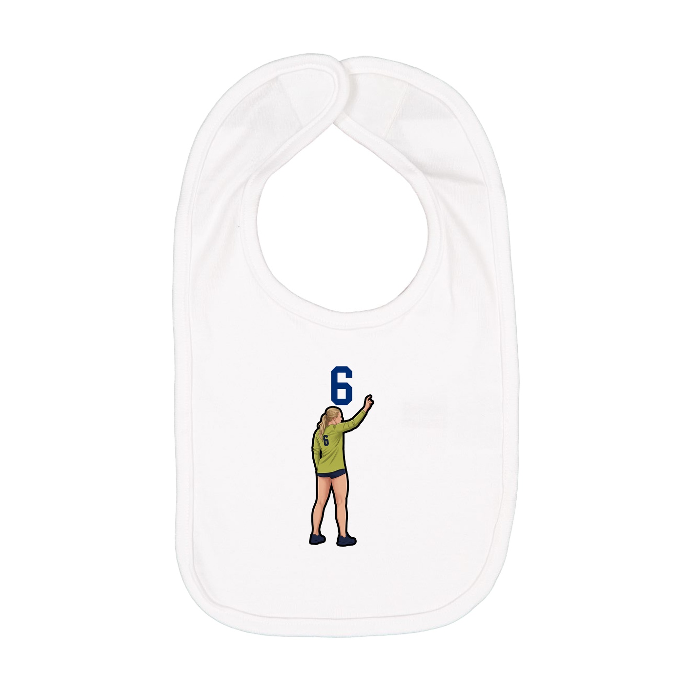 Infant Bib — Number Top in White