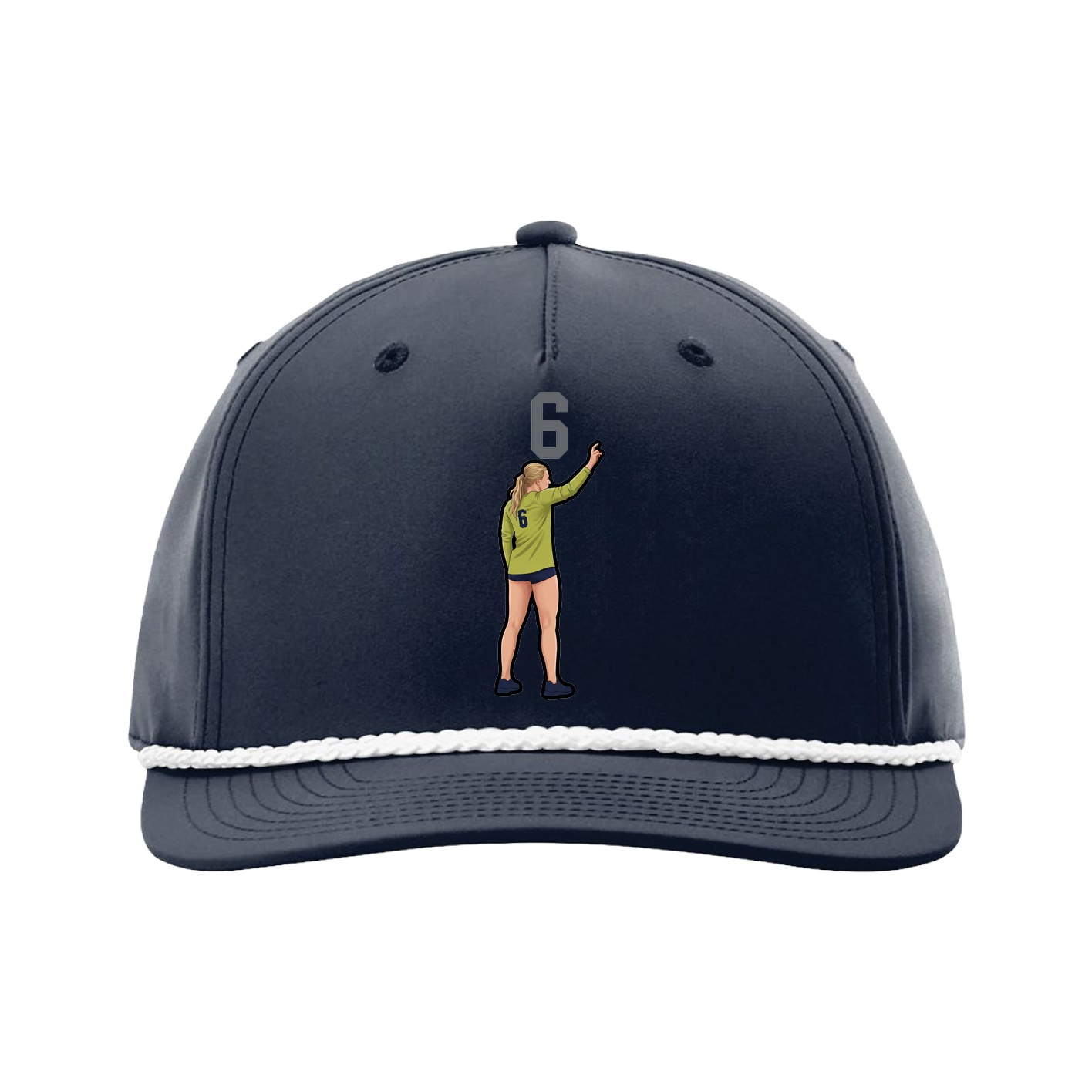 Five-Panel Classic Rope Cap — Number Top in Navy