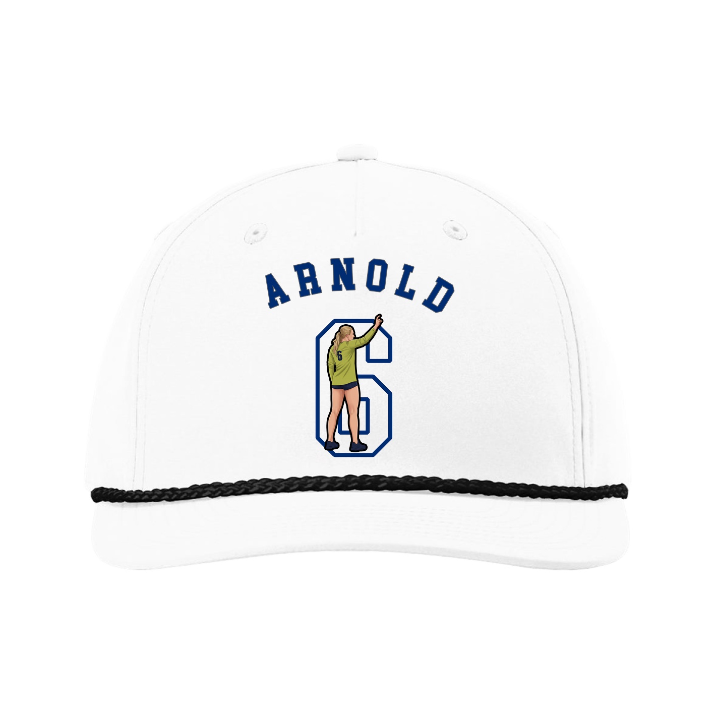 Five-Panel Classic Rope Cap — Shirsey Arch in White