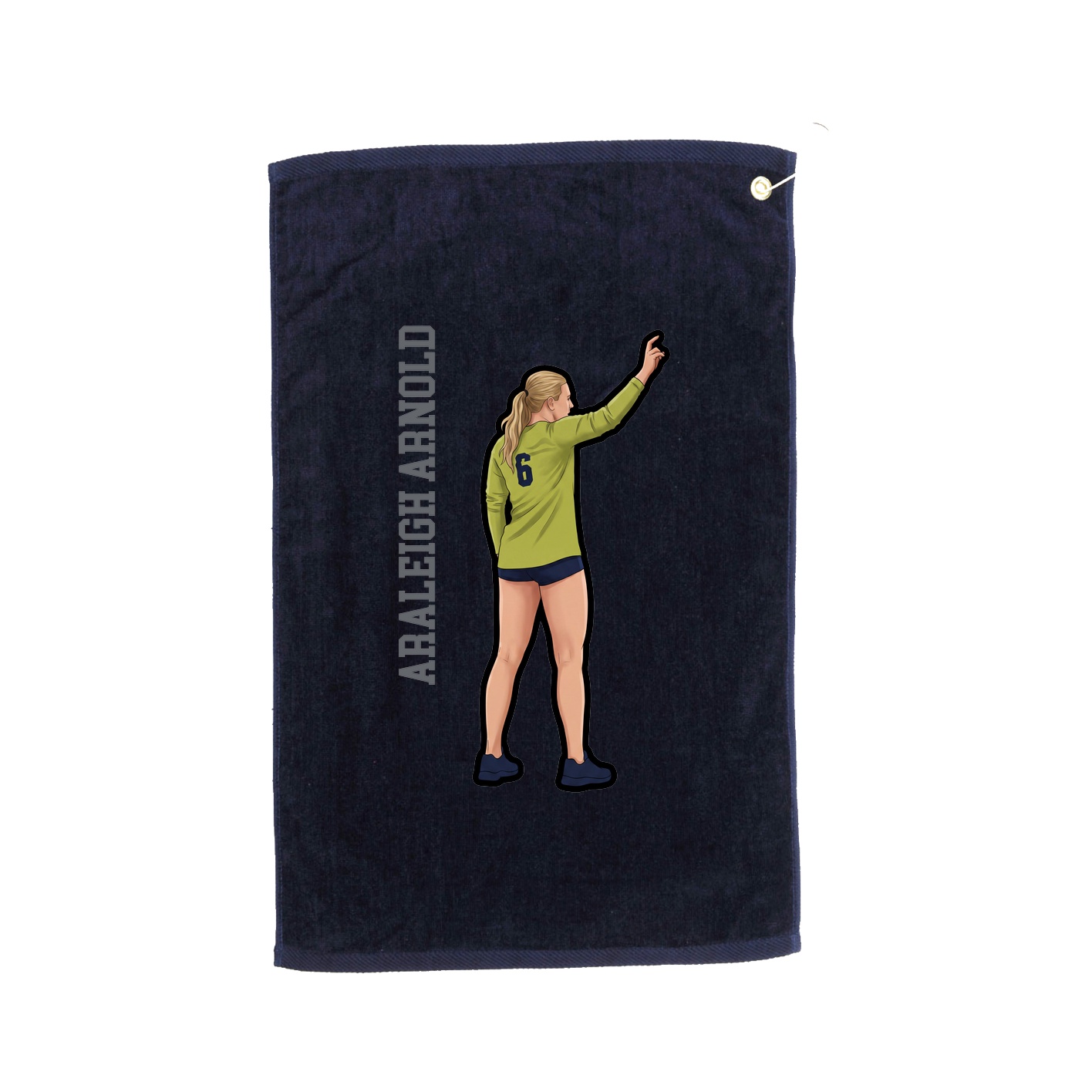 Golf Towel — Name Vertical in Navy