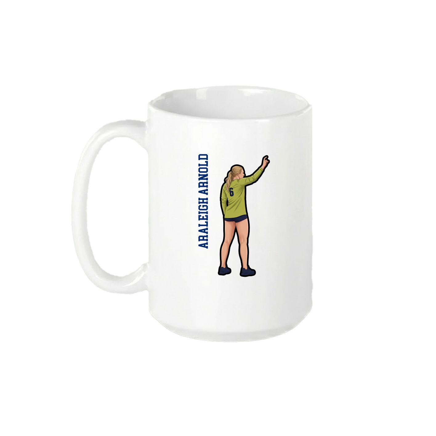 15oz Coffee Mug — Name Vertical in White