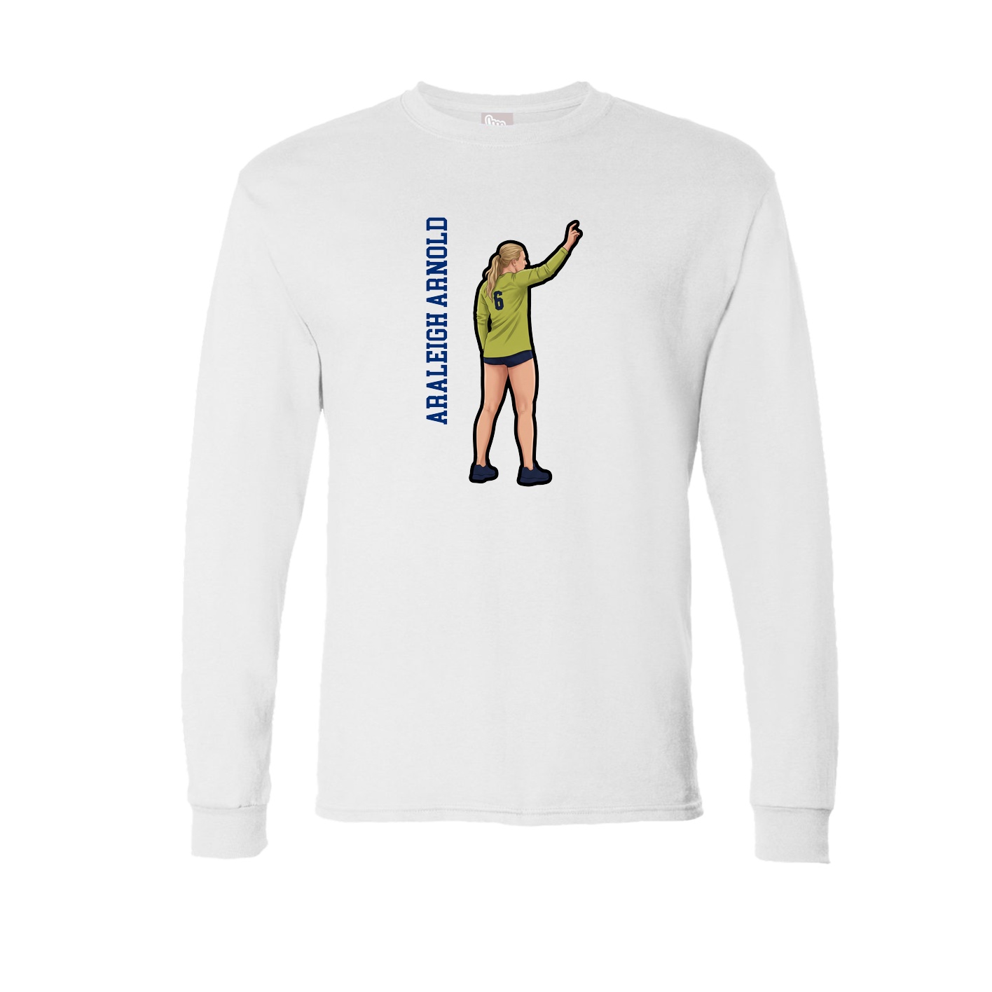 Long Sleeve Tee — Name Vertical in White