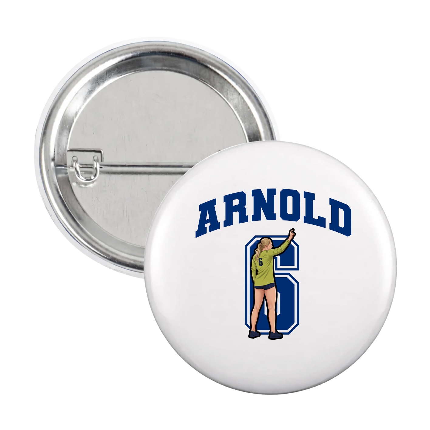 Game Day Button — Number in White
