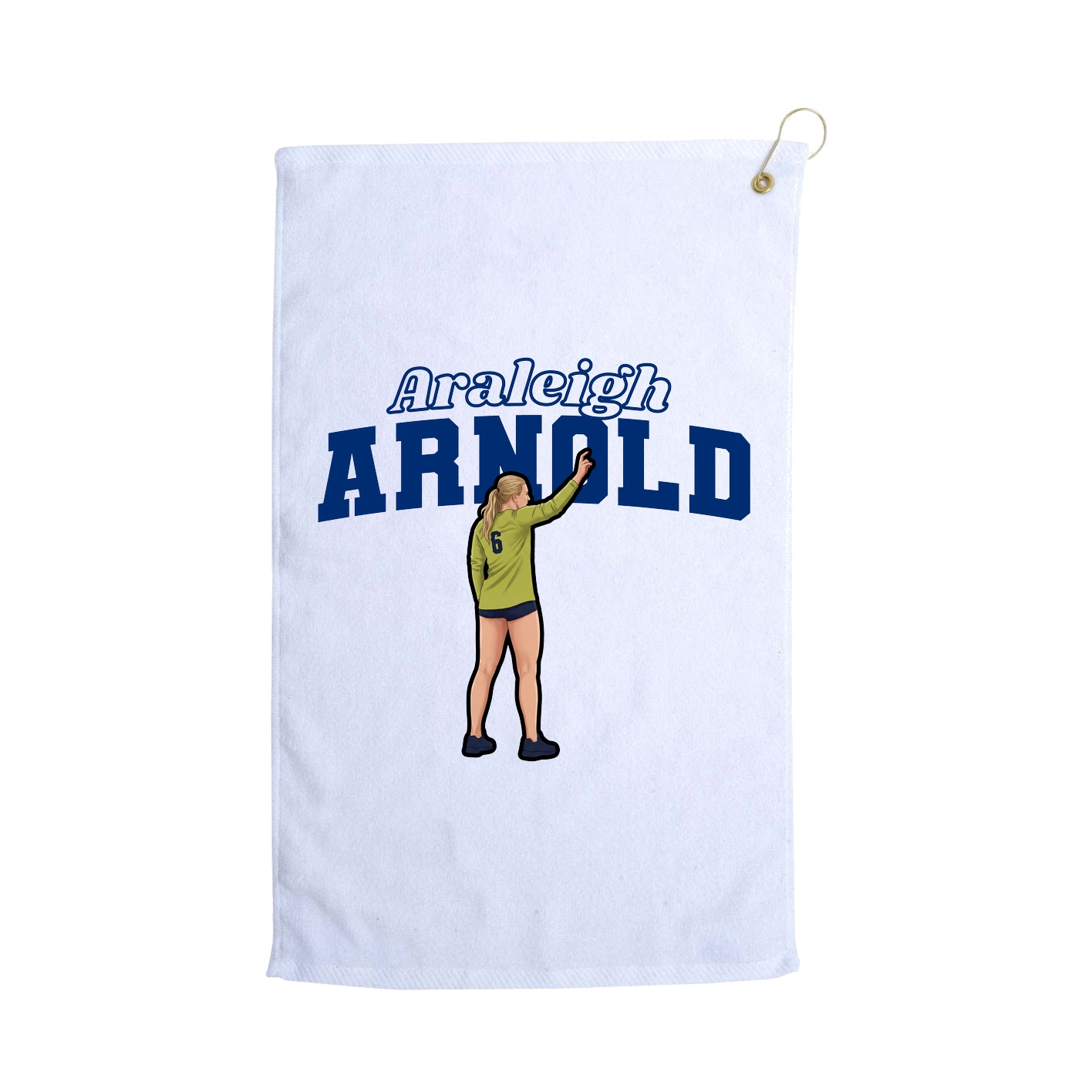 Golf Towel — Name Arch in White