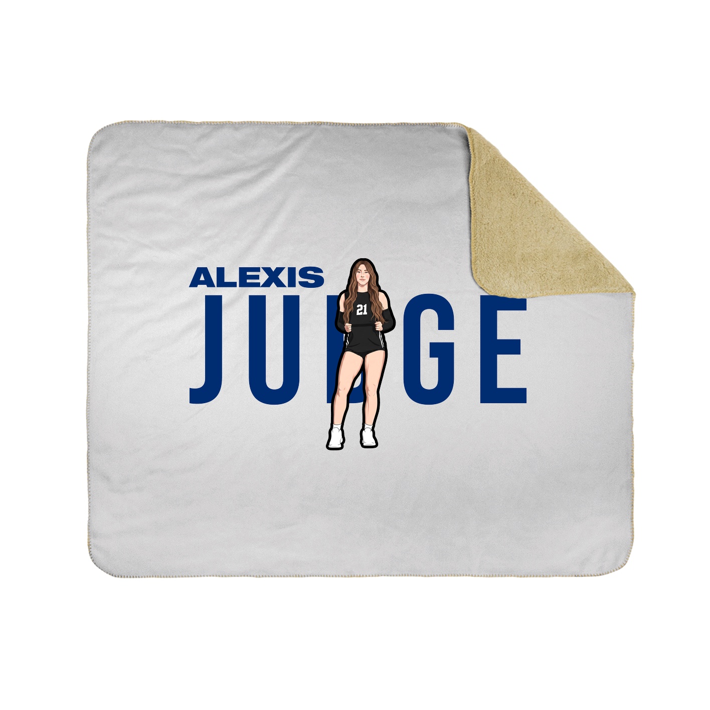 Throw Blanket — Player Name in White