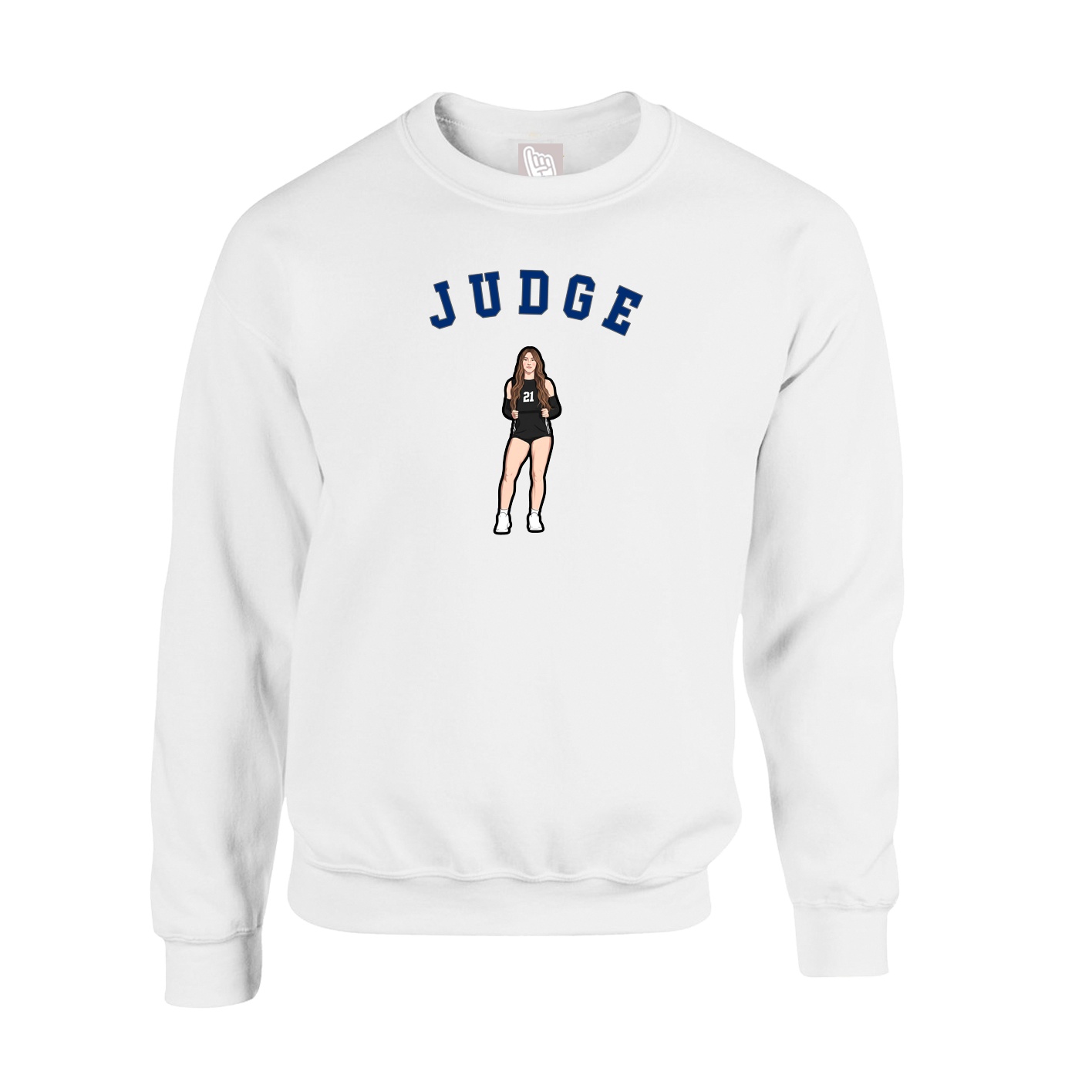 Fleece Crew — Shirsey Arch in White