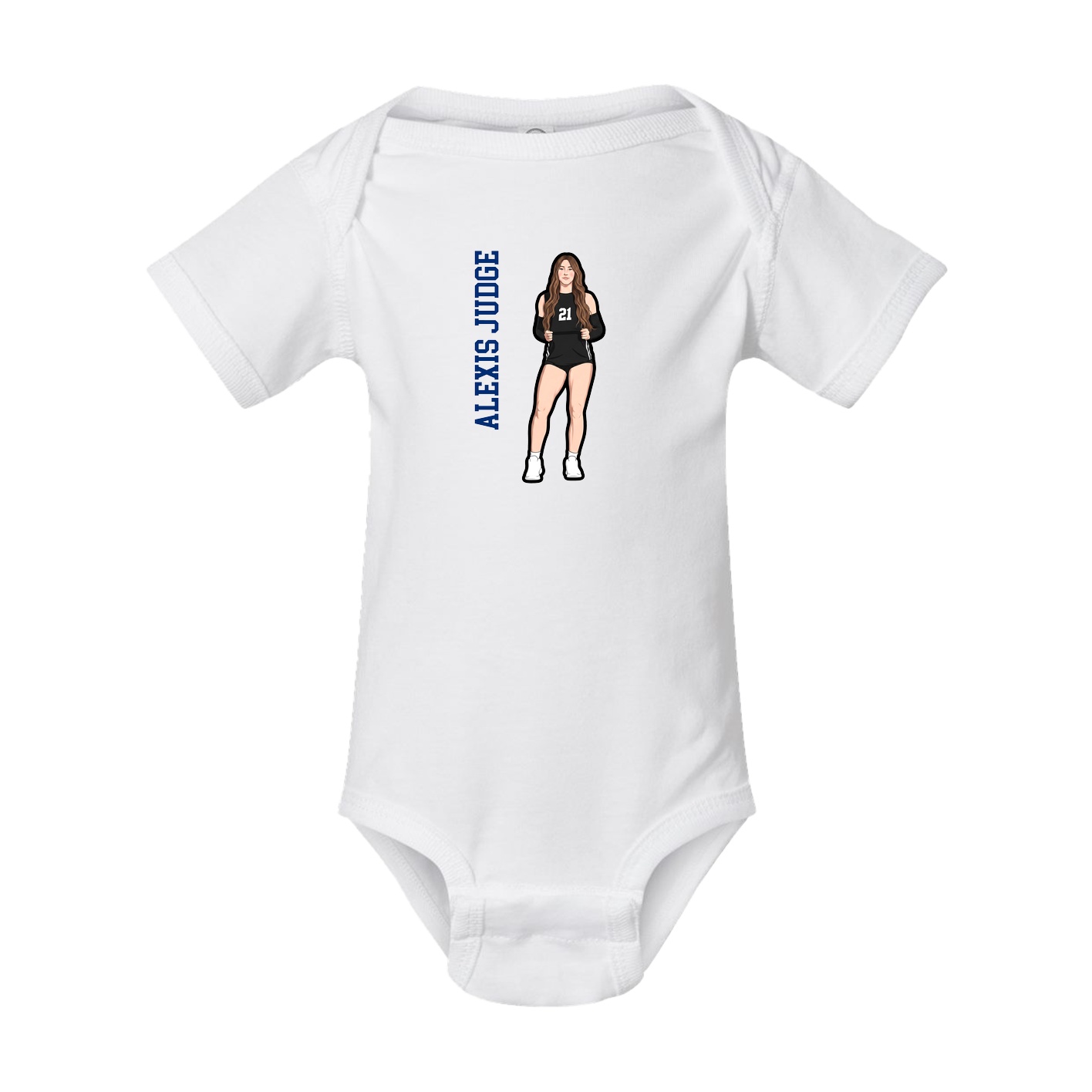 Baby Onesie — Name Vertical in White