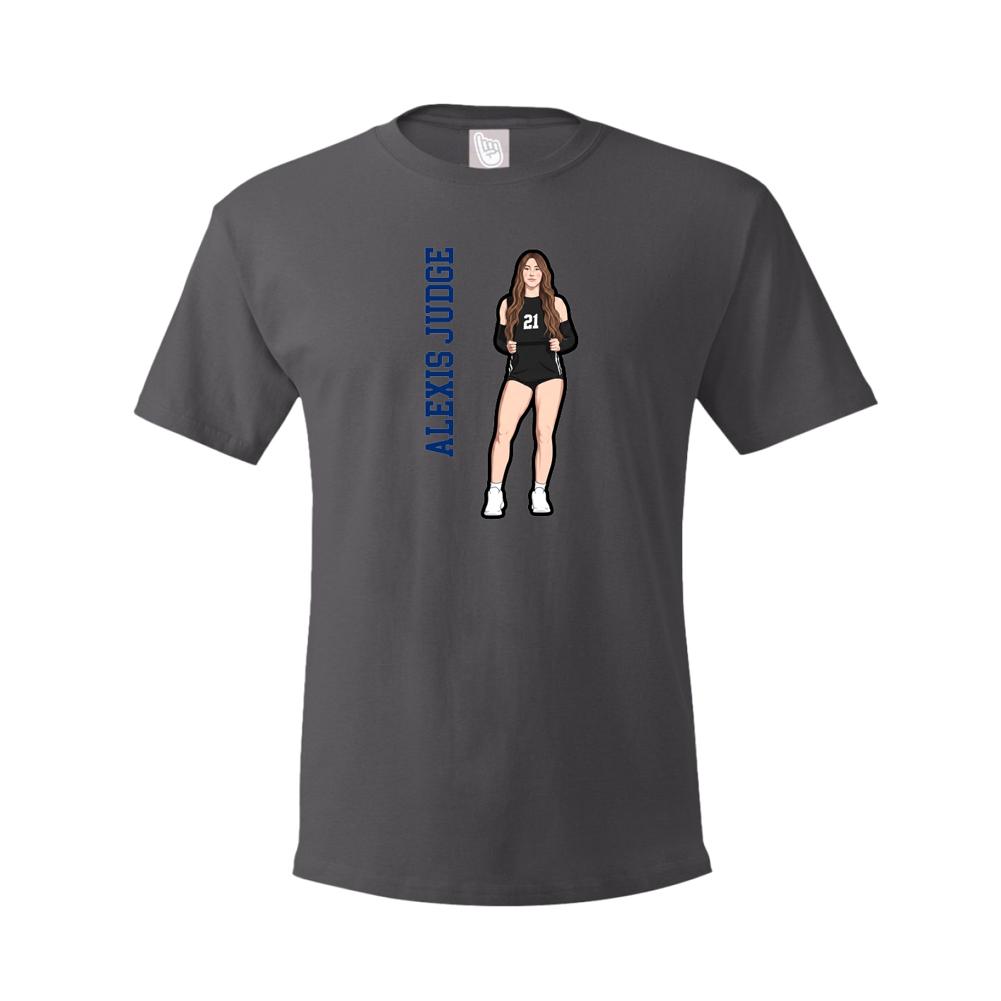 Tee — Name Vertical in Grey