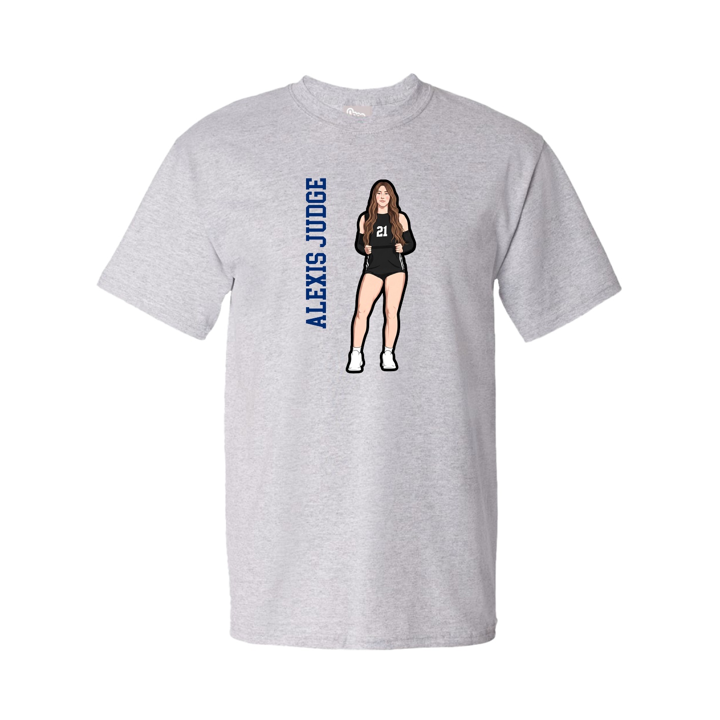 Youth Tee — Name Vertical in Grey