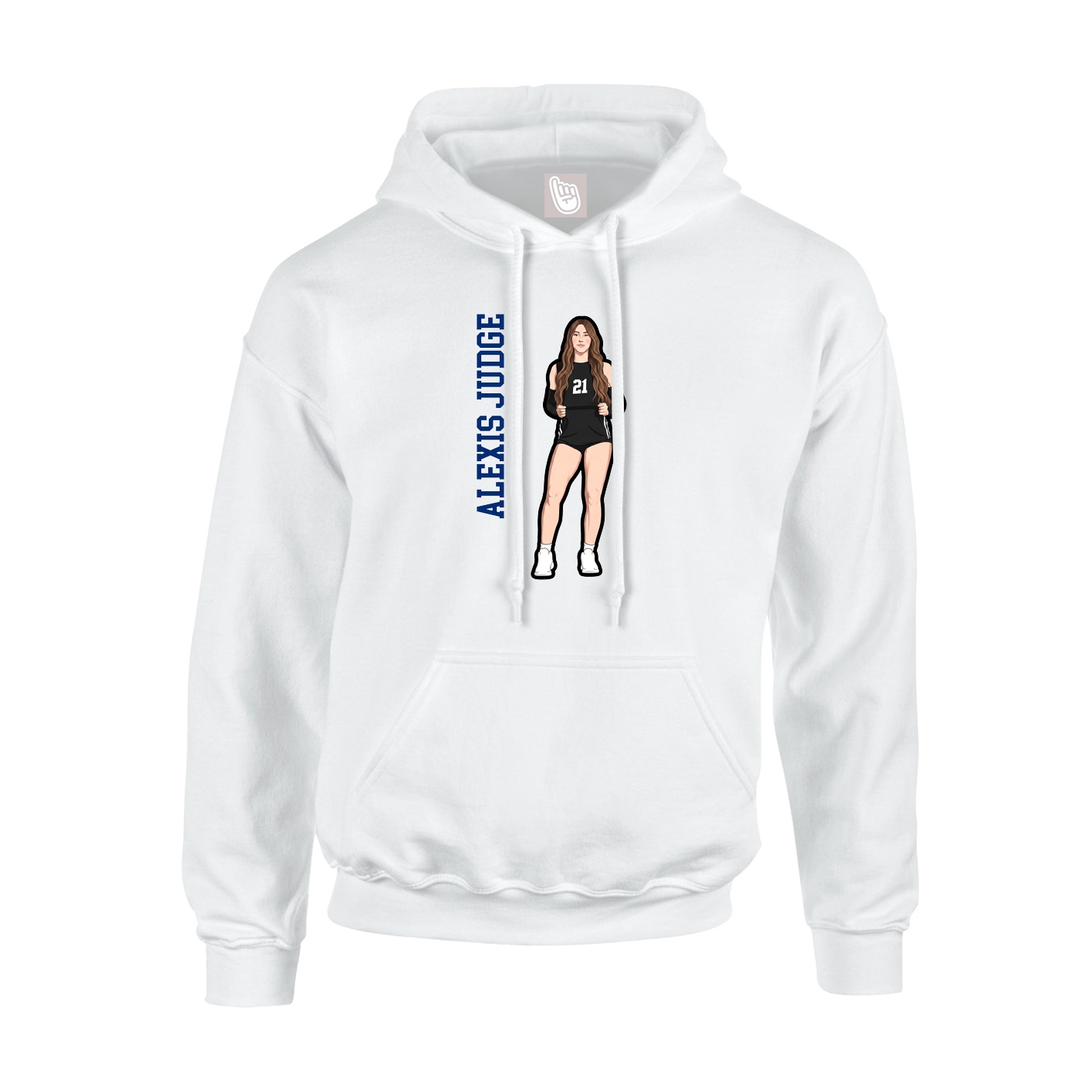 Youth Hoodie — Name Vertical in White
