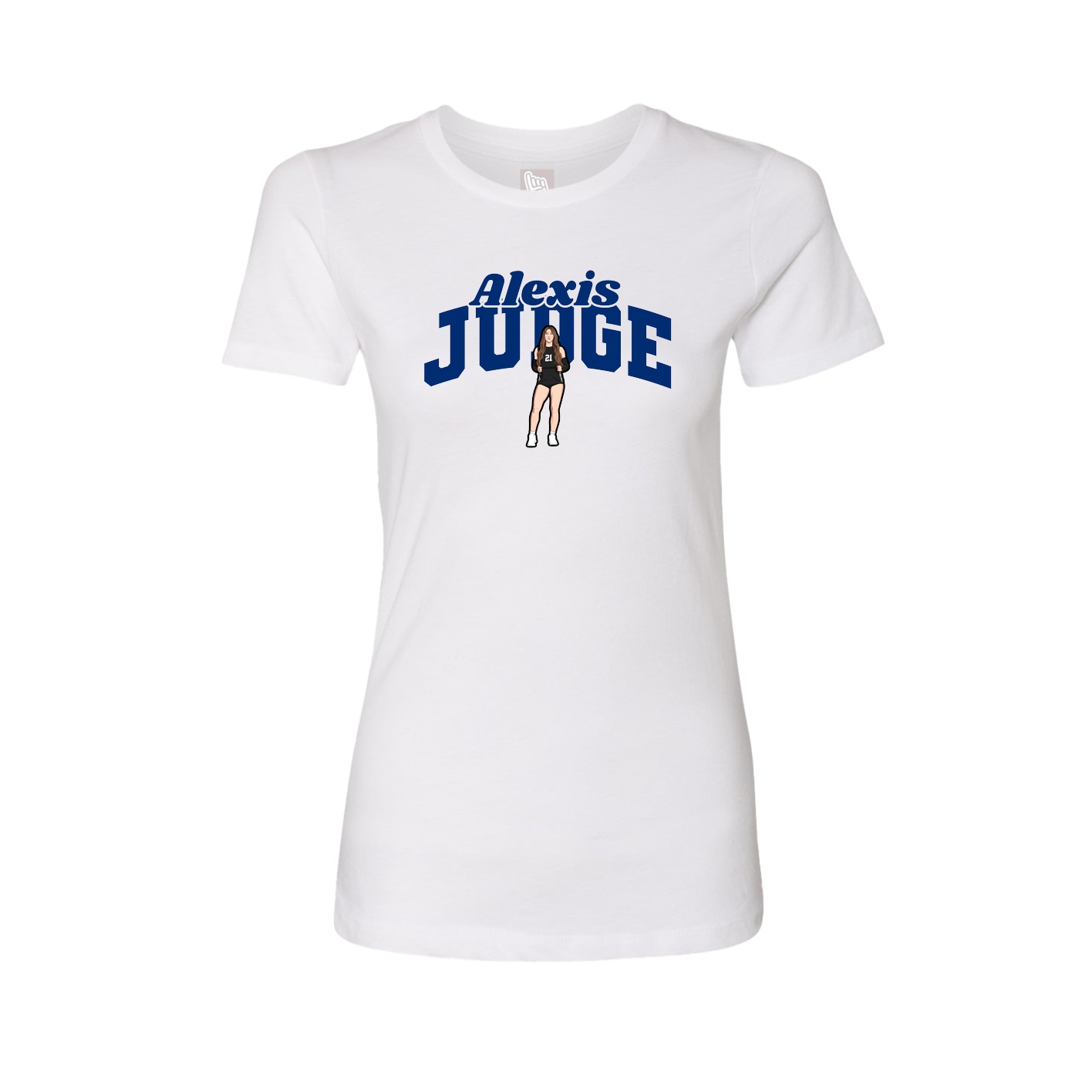 Fitted Women's Tee — Signature Arch in White