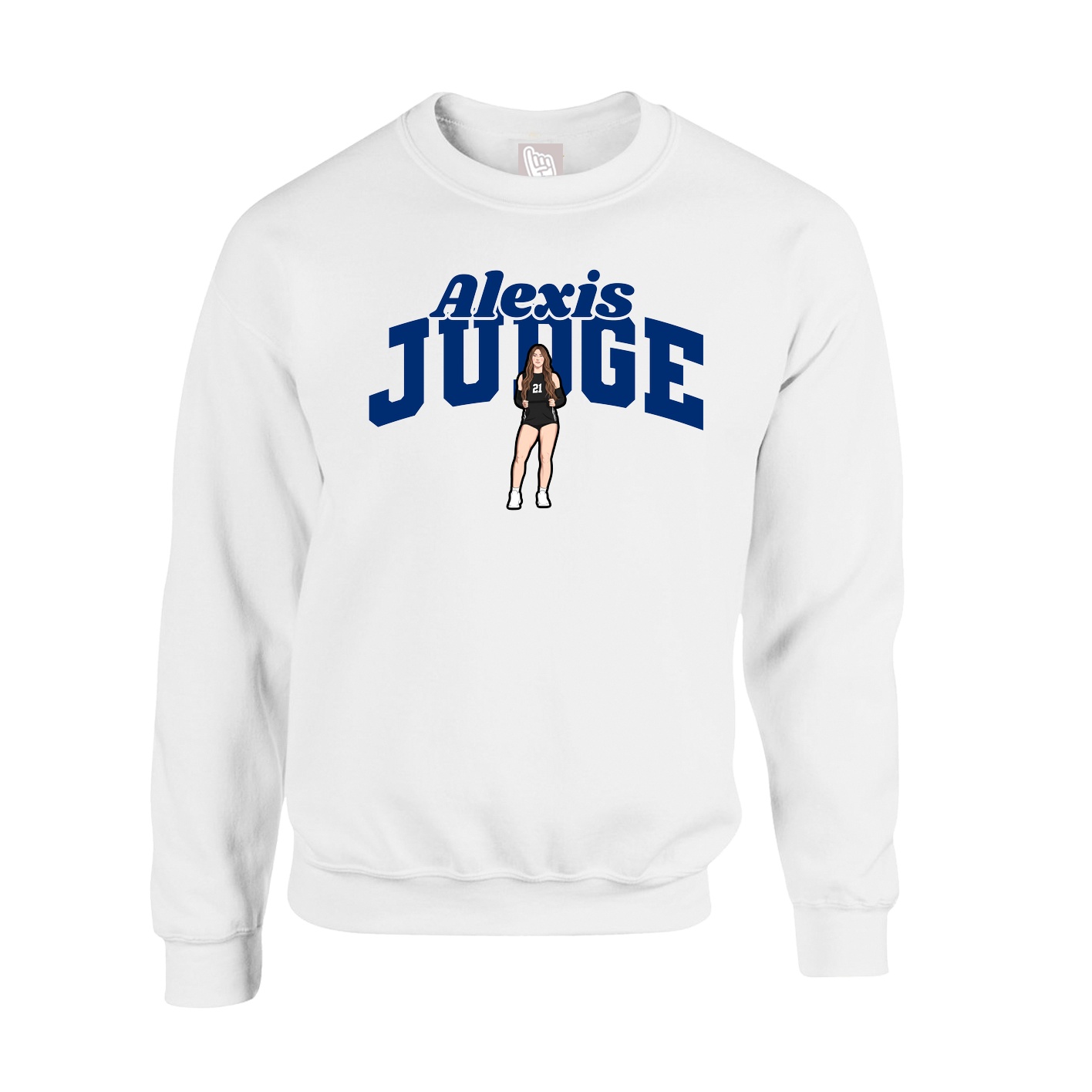 Fleece Crew — Signature Arch in White