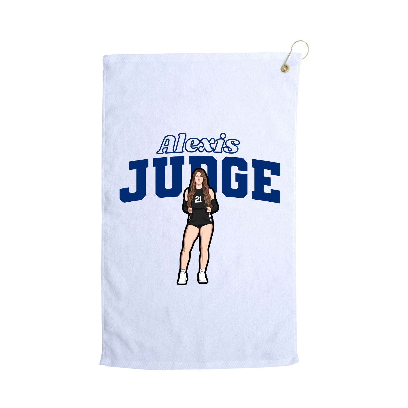 Golf Towel — Name Arch in White