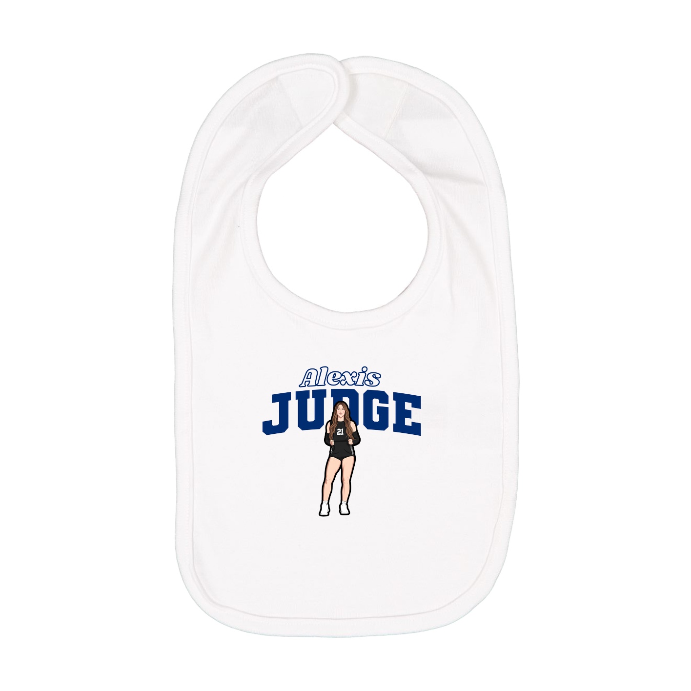 Infant Bib — Name Arch in White