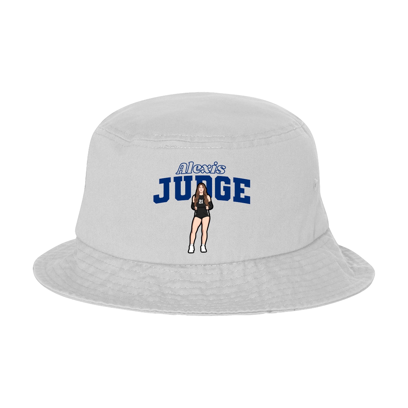 Bucket Cap — Name Arch in White
