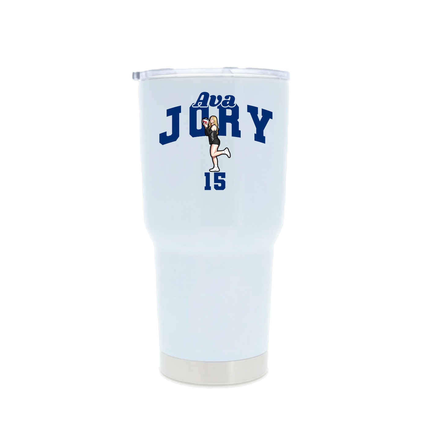 30oz Stainless Steel Tumbler — Signature Arch in White