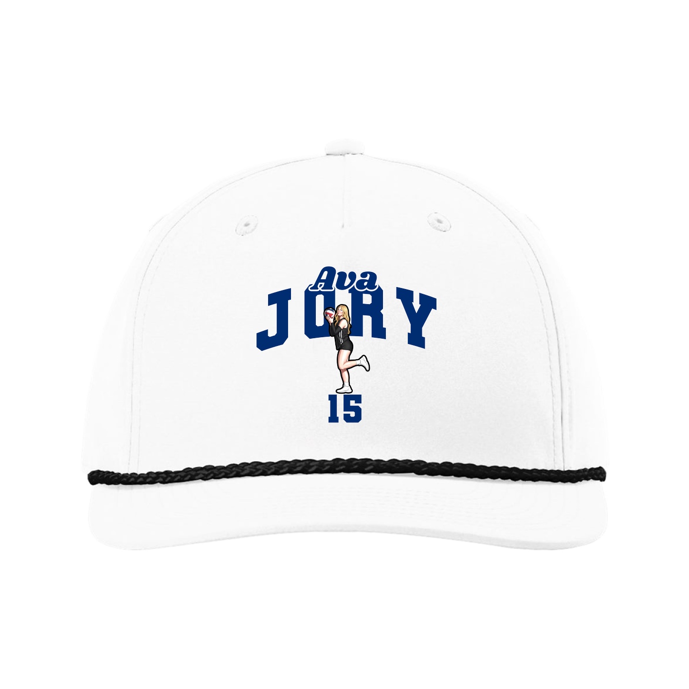 Five-Panel Classic Rope Cap — Signature Arch in White