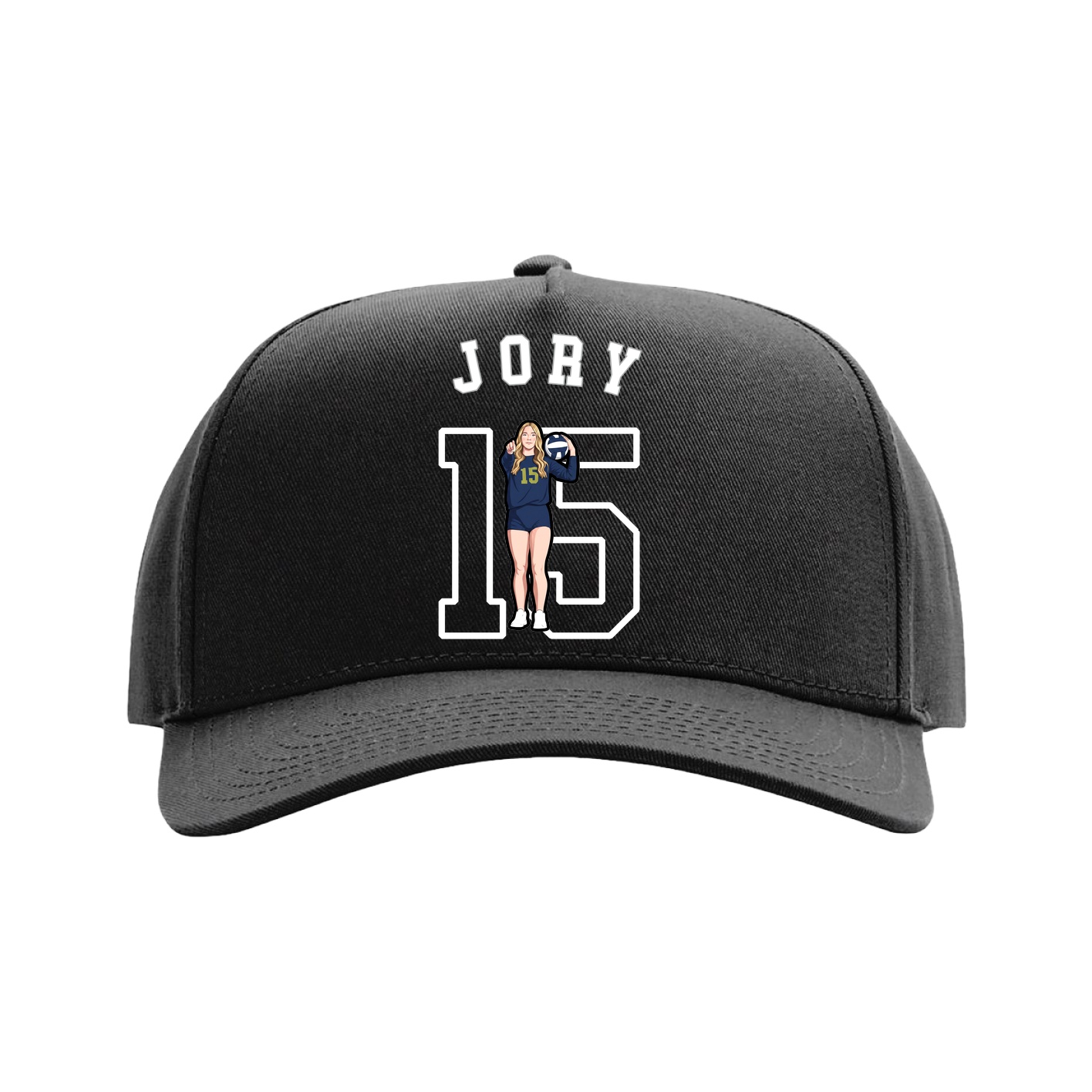 Full Fabric Five-Panel Champ Cap — Shirsey Arch in Black