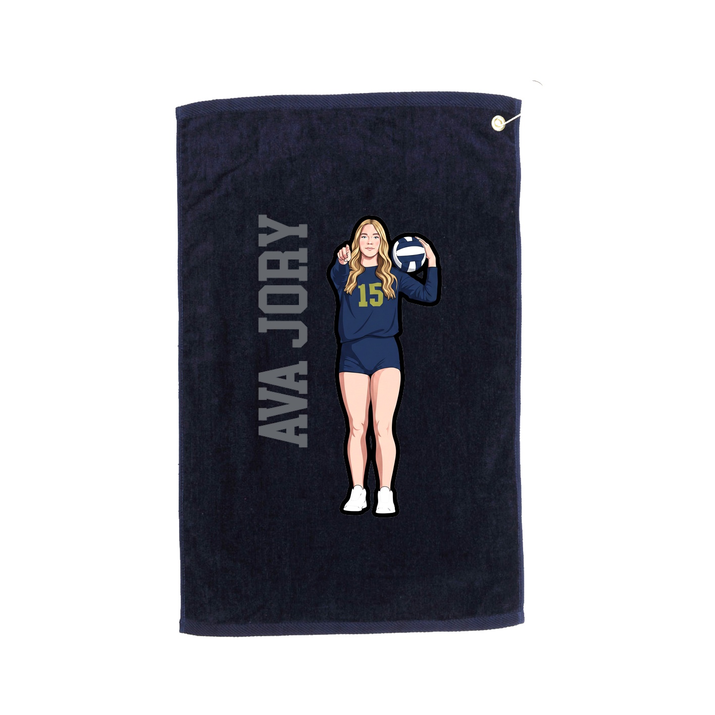 Golf Towel — Name Vertical in Navy