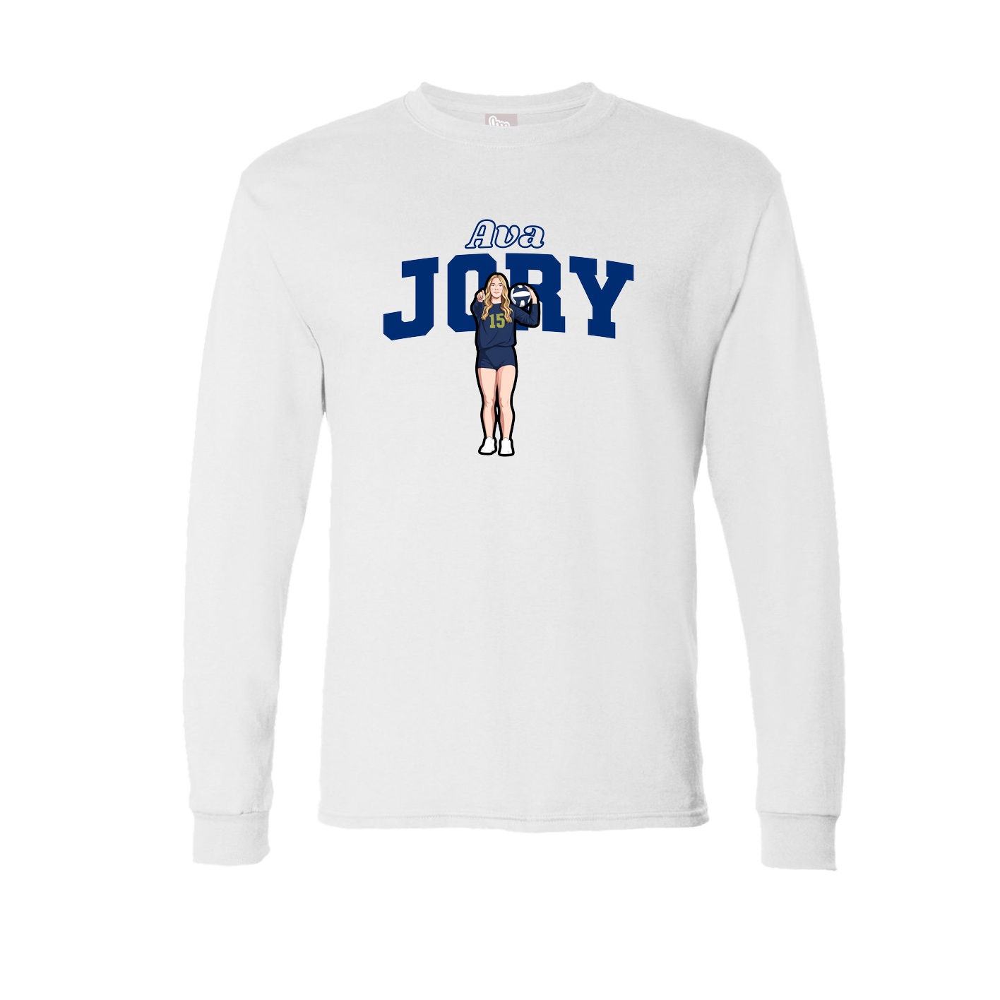 Long Sleeve Tee — Name Arch in White