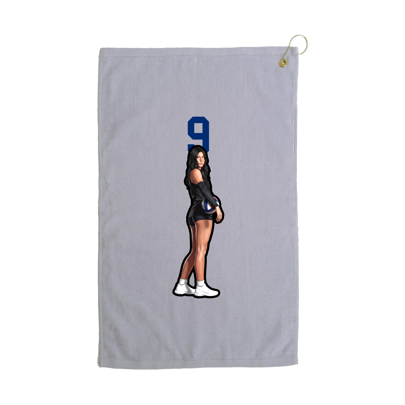 Golf Towel — Number Top in Grey