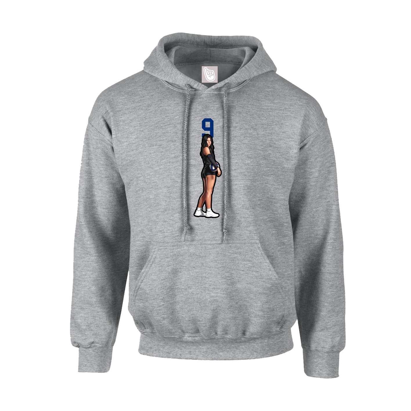Hoodie — Number Top in Grey