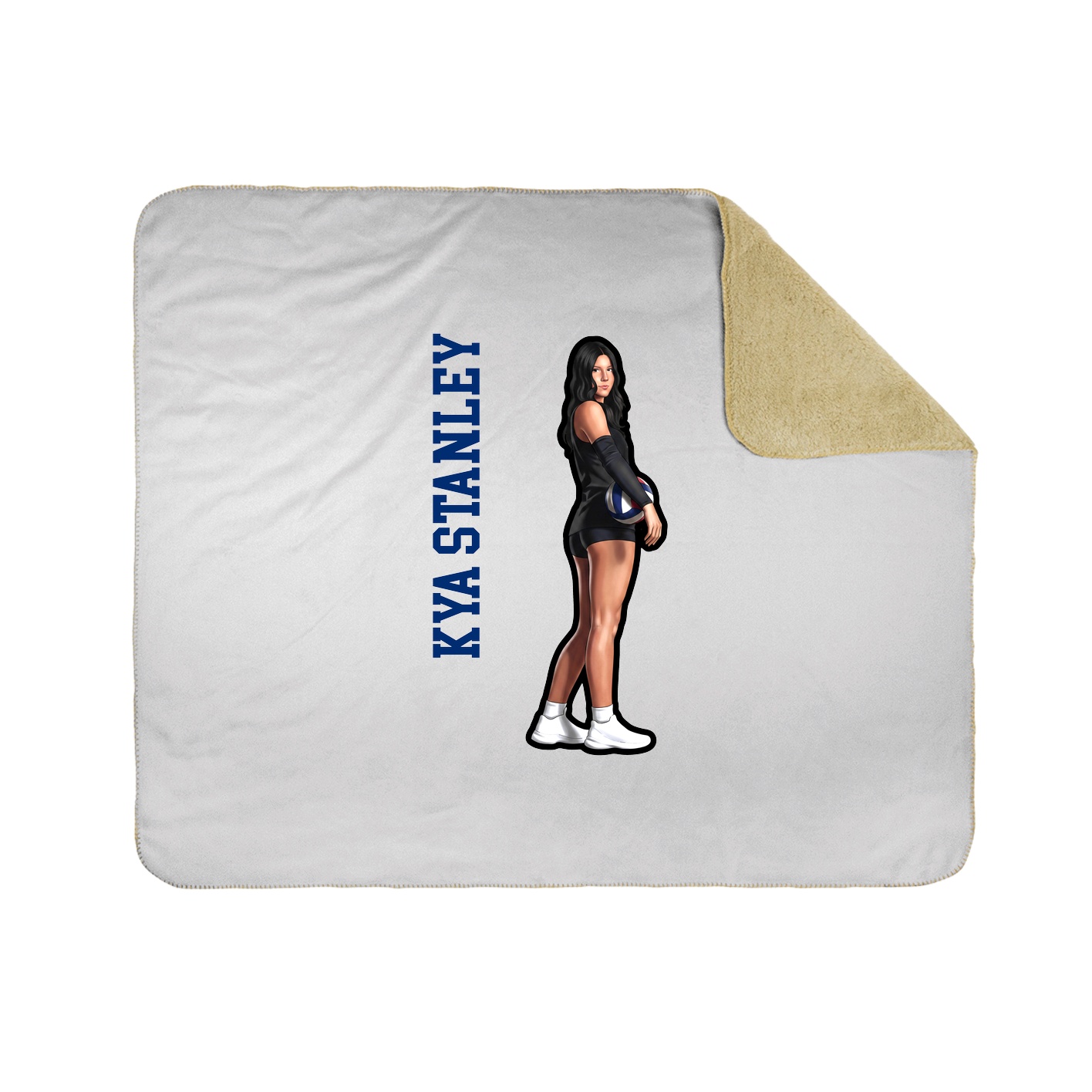 Throw Blanket — Name Vertical in White